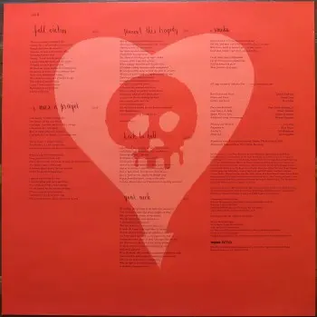 <u>PRESSING INFO</u><br><table class=inf_press><tbody><tr class=inf_info><td class=inf_title>Album:</td><td class=inf_info> Crimson on Black & Red Split (Vagrant 20th Anniversary)  </td></tr>
    <td class=inf_title>Pressing:</td><td> Third Pressing /1500  </td></tr>
    <td class=inf_title>Release Date:</td><td> Feb. 8th 2017  </td></tr>
    <td class=inf_title>Album Pressed:</td><td> 2017  </td></tr>
    <td class=inf_title>Label:</td><td> Vagrant Records/BMG VR4404  </td></tr>
    <td class=inf_title>Insert:</td><td> Double Sided Glossy  </td></tr>
    <td class=inf_title>Barcode:</td><td> 4 050538-230123  </td></tr>
    <td class=inf_title>Side A Matrix:</td><td> ALKALINE TRIO-CRIMSON SP VR 4404 A plush v  </td></tr>
    <td class=inf_title>Side B Matrix:</td><td> THE ALKALINE TRIO-CRIMSON VR 4404 B plush v  </td></tr>
    <td class=inf_title>&nbsp;</td><td> <a href=https://www.discogs.com/release/9651280 target=_blank rel=noopener noreferrer>View This Release on Discogs</a>  </tr></tbody></table>
<br><u>PRICING</u><span class='less' style='padding-left: 8px; color: var(--font-colour_grey);'>(prices shown in USD)</span><br><table class='inf_press'><tbody><tr class='inf_info'>
            <td class='inf_title'>Last Sold:</td>
            <td>$55.00 (Feb 11, 2025)</td>
            </tr><tr class='inf_info'>
            <td class='inf_title'>History:</td>
            <td>
                <span class='price-low' title='Sold on Apr 15, 2020'>Low: <span class='price-value'>$50.00</span></span>
                <span class='price-separator'>|</span>
                <span class='price-avg'>Avg: <span class='price-value'>$101.66</span></span>
                <span class='price-separator'>|</span>
                <span class='price-high' title='Sold on Apr 6, 2021'>High: <span class='price-value'>$175.00</span></span>
            </td>
            </tr></tbody></table><br>    <br><br><u>TRACKLIST</u><br><table class='inf_tracks'><tbody><tr>
            <td class='inf_num'>A1</td>
            <td class='inf_trk'>Time To Waste</td>
            <td class='inf_len'>4:11</td>
            <td><a href='#' class='lyric-link' data-album-code='crimson' data-song-title='Time To Waste'>Lyrics</a></td></tr><tr>
            <td class='inf_num'>A2</td>
            <td class='inf_trk'>The Poison</td>
            <td class='inf_len'>2:04</td>
            <td><a href='#' class='lyric-link' data-album-code='crimson' data-song-title='The Poison'>Lyrics</a></td></tr><tr>
            <td class='inf_num'>A3</td>
            <td class='inf_trk'>Burn</td>
            <td class='inf_len'>4:05</td>
            <td><a href='#' class='lyric-link' data-album-code='crimson' data-song-title='Burn'>Lyrics</a></td></tr><tr>
            <td class='inf_num'>A4</td>
            <td class='inf_trk'>Mercy Me</td>
            <td class='inf_len'>2:49</td>
            <td><a href='#' class='lyric-link' data-album-code='crimson' data-song-title='Mercy Me'>Lyrics</a></td></tr><tr>
            <td class='inf_num'>A5</td>
            <td class='inf_trk'>Dethbed</td>
            <td class='inf_len'>3:03</td>
            <td><a href='#' class='lyric-link' data-album-code='crimson' data-song-title='Dethbed'>Lyrics</a></td></tr><tr>
            <td class='inf_num'>A6</td>
            <td class='inf_trk'>Settle For Satin</td>
            <td class='inf_len'>3:49</td>
            <td><a href='#' class='lyric-link' data-album-code='crimson' data-song-title='Settle For Satin'>Lyrics</a></td></tr><tr>
            <td class='inf_num'>A7</td>
            <td class='inf_trk'>Sadie</td>
            <td class='inf_len'>4:39</td>
            <td><a href='#' class='lyric-link' data-album-code='crimson' data-song-title='Sadie'>Lyrics</a></td></tr><tr>
            <td class='inf_num'>B1</td>
            <td class='inf_trk'>Fall Victim</td>
            <td class='inf_len'>3:18</td>
            <td><a href='#' class='lyric-link' data-album-code='crimson' data-song-title='Fall Victim'>Lyrics</a></td></tr><tr>
            <td class='inf_num'>B2</td>
            <td class='inf_trk'>I Was A Prayer</td>
            <td class='inf_len'>2:36</td>
            <td><a href='#' class='lyric-link' data-album-code='crimson' data-song-title='I Was A Prayer'>Lyrics</a></td></tr><tr>
            <td class='inf_num'>B3</td>
            <td class='inf_trk'>Prevent This Tragedy</td>
            <td class='inf_len'>3:06</td>
            <td><a href='#' class='lyric-link' data-album-code='crimson' data-song-title='Prevent This Tragedy'>Lyrics</a></td></tr><tr>
            <td class='inf_num'>B4</td>
            <td class='inf_trk'>Back To Hell</td>
            <td class='inf_len'>2:54</td>
            <td><a href='#' class='lyric-link' data-album-code='crimson' data-song-title='Back To Hell'>Lyrics</a></td></tr><tr>
            <td class='inf_num'>B5</td>
            <td class='inf_trk'>Your Neck</td>
            <td class='inf_len'>3:15</td>
            <td><a href='#' class='lyric-link' data-album-code='crimson' data-song-title='Your Neck'>Lyrics</a></td></tr><tr>
            <td class='inf_num'>B6</td>
            <td class='inf_trk'>Smoke</td>
            <td class='inf_len'>2:59</td>
            <td><a href='#' class='lyric-link' data-album-code='crimson' data-song-title='Smoke'>Lyrics</a></td></tr></tbody></table><br><br>
    <u>NOTES</u><br> Released as part of the Vagrant 20th Anniversary series alongside Good Mourning and From Here to Infirmary.
 - Insert2