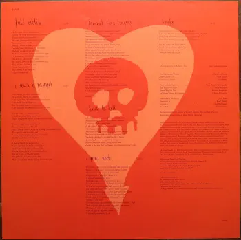 <u>PRESSING INFO</u><br><table class=inf_press><tbody><tr class=inf_info><td class=inf_title>Album:</td><td class=inf_info> Crimson on US Black  </td></tr>
    <td class=inf_title>Pressing:</td><td> First Pressing /??  </td></tr>
    <td class=inf_title>Release Date:</td><td> 2005  </td></tr>
    <td class=inf_title>Album Pressed:</td><td> 2005  </td></tr>
    <td class=inf_title>Label:</td><td> Vagrant Records VR509  </td></tr>
    <td class=inf_title>Insert:</td><td> Double Sided Glossy  </td></tr>
    <td class=inf_title>Barcode:</td><td> 6 01091-050914  </td></tr>
    <td class=inf_title>Side A Matrix:</td><td> UNIVERSAL VR509 A 4  </td></tr>
    <td class=inf_title>Side B Matrix:</td><td> UNIVERSAL VR509 B 4  </td></tr>
    <td class=inf_title>&nbsp;</td><td> <a href=https://www.discogs.com/release/1428034 target=_blank rel=noopener noreferrer>View This Release on Discogs</a>  </tr></tbody></table>
<br><u>PRICING</u><span class='less' style='padding-left: 8px; color: var(--font-colour_grey);'>(prices shown in USD)</span><br><table class='inf_press'><tbody><tr class='inf_info'>
            <td class='inf_title'>Last Sold:</td>
            <td>$37.00 (Jun 27, 2026)</td>
            </tr><tr class='inf_info'>
            <td class='inf_title'>History:</td>
            <td>
                <span class='price-low' title='Sold on May 7, 2020'>Low: <span class='price-value'>$24.00</span></span>
                <span class='price-separator'>|</span>
                <span class='price-avg'>Avg: <span class='price-value'>$83.90</span></span>
                <span class='price-separator'>|</span>
                <span class='price-high' title='Sold on Aug 21, 2021'>High: <span class='price-value'>$179.99</span></span>
            </td>
            </tr></tbody></table><br>    <br><br><u>TRACKLIST</u><br><table class='inf_tracks'><tbody><tr>
            <td class='inf_num'>A1</td>
            <td class='inf_trk'>Time To Waste</td>
            <td class='inf_len'>4:11</td>
            <td><a href='#' class='lyric-link' data-album-code='crimson' data-song-title='Time To Waste'>Lyrics</a></td></tr><tr>
            <td class='inf_num'>A2</td>
            <td class='inf_trk'>The Poison</td>
            <td class='inf_len'>2:04</td>
            <td><a href='#' class='lyric-link' data-album-code='crimson' data-song-title='The Poison'>Lyrics</a></td></tr><tr>
            <td class='inf_num'>A3</td>
            <td class='inf_trk'>Burn</td>
            <td class='inf_len'>4:05</td>
            <td><a href='#' class='lyric-link' data-album-code='crimson' data-song-title='Burn'>Lyrics</a></td></tr><tr>
            <td class='inf_num'>A4</td>
            <td class='inf_trk'>Mercy Me</td>
            <td class='inf_len'>2:49</td>
            <td><a href='#' class='lyric-link' data-album-code='crimson' data-song-title='Mercy Me'>Lyrics</a></td></tr><tr>
            <td class='inf_num'>A5</td>
            <td class='inf_trk'>Dethbed</td>
            <td class='inf_len'>3:03</td>
            <td><a href='#' class='lyric-link' data-album-code='crimson' data-song-title='Dethbed'>Lyrics</a></td></tr><tr>
            <td class='inf_num'>A6</td>
            <td class='inf_trk'>Settle For Satin</td>
            <td class='inf_len'>3:49</td>
            <td><a href='#' class='lyric-link' data-album-code='crimson' data-song-title='Settle For Satin'>Lyrics</a></td></tr><tr>
            <td class='inf_num'>A7</td>
            <td class='inf_trk'>Sadie</td>
            <td class='inf_len'>4:39</td>
            <td><a href='#' class='lyric-link' data-album-code='crimson' data-song-title='Sadie'>Lyrics</a></td></tr><tr>
            <td class='inf_num'>B1</td>
            <td class='inf_trk'>Fall Victim</td>
            <td class='inf_len'>3:18</td>
            <td><a href='#' class='lyric-link' data-album-code='crimson' data-song-title='Fall Victim'>Lyrics</a></td></tr><tr>
            <td class='inf_num'>B2</td>
            <td class='inf_trk'>I Was A Prayer</td>
            <td class='inf_len'>2:36</td>
            <td><a href='#' class='lyric-link' data-album-code='crimson' data-song-title='I Was A Prayer'>Lyrics</a></td></tr><tr>
            <td class='inf_num'>B3</td>
            <td class='inf_trk'>Prevent This Tragedy</td>
            <td class='inf_len'>3:06</td>
            <td><a href='#' class='lyric-link' data-album-code='crimson' data-song-title='Prevent This Tragedy'>Lyrics</a></td></tr><tr>
            <td class='inf_num'>B4</td>
            <td class='inf_trk'>Back To Hell</td>
            <td class='inf_len'>2:54</td>
            <td><a href='#' class='lyric-link' data-album-code='crimson' data-song-title='Back To Hell'>Lyrics</a></td></tr><tr>
            <td class='inf_num'>B5</td>
            <td class='inf_trk'>Your Neck</td>
            <td class='inf_len'>3:15</td>
            <td><a href='#' class='lyric-link' data-album-code='crimson' data-song-title='Your Neck'>Lyrics</a></td></tr><tr>
            <td class='inf_num'>B6</td>
            <td class='inf_trk'>Smoke</td>
            <td class='inf_len'>2:59</td>
            <td><a href='#' class='lyric-link' data-album-code='crimson' data-song-title='Smoke'>Lyrics</a></td></tr></tbody></table><br><br>
    <u>NOTES</u><br> There were quite a few copies of this album sent out as 'promos' to radio stations and record stores, and those copies usually have a punch out or hole through the barcode. These are identical to the version you could buy in store.
 - Insert2