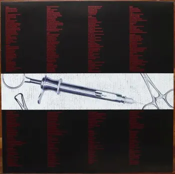 <u>PRESSING INFO</u><br><table class=inf_press><tbody><tr class=inf_info><td class=inf_title>Album:</td><td class=inf_info> From Here To Infirmary on Black (10th Anniversary)  </td></tr>
    <td class=inf_title>Pressing:</td><td> Second Pressing /??  </td></tr>
    <td class=inf_title>Release Date:</td><td> Nov. 15th 2011  </td></tr>
    <td class=inf_title>Album Pressed:</td><td> 2011  </td></tr>
    <td class=inf_title>Label:</td><td> Vagrant Records/Cobraside Distribution CSDLP 1156  </td></tr>
    <td class=inf_title>Insert:</td><td> Double Sided Glossy  </td></tr>
    <td class=inf_title>Barcode:</td><td> 8 29707 95561 7  </td></tr>
    <td class=inf_title>Side A Matrix:</td><td> CSDLP-1156-A  </td></tr>
    <td class=inf_title>Side B Matrix:</td><td> CSDLP-1156-B  </td></tr>
    <td class=inf_title>&nbsp;</td><td> <a href=https://www.discogs.com/release/3842461 target=_blank rel=noopener noreferrer>View This Release on Discogs</a>  </tr></tbody></table>
<br><u>PRICING</u><span class='less' style='padding-left: 8px; color: var(--font-colour_grey);'>(prices shown in USD)</span><br><table class='inf_press'><tbody><tr class='inf_info'>
            <td class='inf_title'>Last Sold:</td>
            <td>$45.00 (Jun 19, 2026)</td>
            </tr><tr class='inf_info'>
            <td class='inf_title'>History:</td>
            <td>
                <span class='price-low' title='€14.00 · Sold on Aug 18, 2019'>Low: <span class='price-value'>$15.94</span></span>
                <span class='price-separator'>|</span>
                <span class='price-avg'>Avg: <span class='price-value'>$31.49</span></span>
                <span class='price-separator'>|</span>
                <span class='price-high' title='£75.00 · Sold on Jul 13, 2021'>High: <span class='price-value'>$99.87</span></span>
            </td>
            </tr></tbody></table><br>    <br><br><u>TRACKLIST</u><br><table class='inf_tracks'><tbody><tr>
            <td class='inf_num'>A1</td>
            <td class='inf_trk'>Private Eye</td>
            <td class='inf_len'>3:30</td>
            <td><a href='#' class='lyric-link' data-album-code='fhti' data-song-title='Private Eye'>Lyrics</a></td></tr><tr>
            <td class='inf_num'>A2</td>
            <td class='inf_trk'>Mr. Chainsaw</td>
            <td class='inf_len'>3:05</td>
            <td><a href='#' class='lyric-link' data-album-code='fhti' data-song-title='Mr. Chainsaw'>Lyrics</a></td></tr><tr>
            <td class='inf_num'>A3</td>
            <td class='inf_trk'>Take Lots With Alcohol</td>
            <td class='inf_len'>3:13</td>
            <td><a href='#' class='lyric-link' data-album-code='fhti' data-song-title='Take Lots With Alcohol'>Lyrics</a></td></tr><tr>
            <td class='inf_num'>A4</td>
            <td class='inf_trk'>Stupid Kid</td>
            <td class='inf_len'>2:23</td>
            <td><a href='#' class='lyric-link' data-album-code='fhti' data-song-title='Stupid Kid'>Lyrics</a></td></tr><tr>
            <td class='inf_num'>A5</td>
            <td class='inf_trk'>Another Innocent Girl</td>
            <td class='inf_len'>3:37</td>
            <td><a href='#' class='lyric-link' data-album-code='fhti' data-song-title='Another Innocent Girl'>Lyrics</a></td></tr><tr>
            <td class='inf_num'>A6</td>
            <td class='inf_trk'>Steamer Trunk</td>
            <td class='inf_len'>2:50</td>
            <td><a href='#' class='lyric-link' data-album-code='fhti' data-song-title='Steamer Trunk'>Lyrics</a></td></tr><tr>
            <td class='inf_num'>B1</td>
            <td class='inf_trk'>You’re Dead</td>
            <td class='inf_len'>3:50</td>
            <td><a href='#' class='lyric-link' data-album-code='fhti' data-song-title='You’re Dead'>Lyrics</a></td></tr><tr>
            <td class='inf_num'>B2</td>
            <td class='inf_trk'>Armageddon</td>
            <td class='inf_len'>2:49</td>
            <td><a href='#' class='lyric-link' data-album-code='fhti' data-song-title='Armageddon'>Lyrics</a></td></tr><tr>
            <td class='inf_num'>B3</td>
            <td class='inf_trk'>I’m Dying Tomorrow</td>
            <td class='inf_len'>2:18</td>
            <td><a href='#' class='lyric-link' data-album-code='fhti' data-song-title='I’m Dying Tomorrow'>Lyrics</a></td></tr><tr>
            <td class='inf_num'>B4</td>
            <td class='inf_trk'>Bloodied Up</td>
            <td class='inf_len'>2:51</td>
            <td><a href='#' class='lyric-link' data-album-code='fhti' data-song-title='Bloodied Up'>Lyrics</a></td></tr><tr>
            <td class='inf_num'>B5</td>
            <td class='inf_trk'>Trucks And Trains</td>
            <td class='inf_len'>3:16</td>
            <td><a href='#' class='lyric-link' data-album-code='fhti' data-song-title='Trucks And Trains'>Lyrics</a></td></tr><tr>
            <td class='inf_num'>B6</td>
            <td class='inf_trk'>Crawl</td>
            <td class='inf_len'>4:25</td>
            <td><a href='#' class='lyric-link' data-album-code='fhti' data-song-title='Crawl'>Lyrics</a></td></tr></tbody></table><br><br>
    <u>NOTES</u><br> This pressing was released on Record Store Day 2011 for the 10th Anniversary Release of this album.
 - Insert