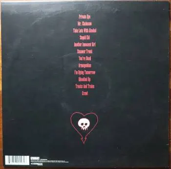 <u>PRESSING INFO</u><br><table class=inf_press><tbody><tr class=inf_info><td class=inf_title>Album:</td><td class=inf_info> From Here To Infirmary on Dark Grey Marble  </td></tr>
    <td class=inf_title>Pressing:</td><td> Second Pressing /200-300  </td></tr>
    <td class=inf_title>Release Date:</td><td> Nov. 15th 2011  </td></tr>
    <td class=inf_title>Album Pressed:</td><td> 2011  </td></tr>
    <td class=inf_title>Label:</td><td> Vagrant Records/Cobraside Distribution CSDLP 1156  </td></tr>
    <td class=inf_title>Insert:</td><td> Double Sided Glossy  </td></tr>
    <td class=inf_title>Barcode:</td><td> 8 29707-95561 7  </td></tr>
    <td class=inf_title>Side A Matrix:</td><td> CSDLP-1156-A  </td></tr>
    <td class=inf_title>Side B Matrix:</td><td> CSDLP-1156-B  </td></tr>
    <td class=inf_title>&nbsp;</td><td> <a href=https://www.discogs.com/release/9908187 target=_blank rel=noopener noreferrer>View This Release on Discogs</a>  </tr></tbody></table>
<br><u>PRICING</u><span class='less' style='padding-left: 8px; color: var(--font-colour_grey);'>(prices shown in USD)</span><br><table class='inf_press'><tbody><tr class='inf_info'>
            <td class='inf_title'>Last Sold:</td>
            <td>$25.00 (Mar 18, 2025)</td>
            </tr><tr class='inf_info'>
            <td class='inf_title'>History:</td>
            <td>
                <span class='price-low' title='Sold on Mar 18, 2025'>Low: <span class='price-value'>$25.00</span></span>
                <span class='price-separator'>|</span>
                <span class='price-avg'>Avg: <span class='price-value'>$36.00</span></span>
                <span class='price-separator'>|</span>
                <span class='price-high' title='Sold on Mar 2, 2021'>High: <span class='price-value'>$55.00</span></span>
            </td>
            </tr></tbody></table><br>    <br><br><u>TRACKLIST</u><br><table class='inf_tracks'><tbody><tr>
            <td class='inf_num'>A1</td>
            <td class='inf_trk'>Private Eye</td>
            <td class='inf_len'>3:30</td>
            <td><a href='#' class='lyric-link' data-album-code='fhti' data-song-title='Private Eye'>Lyrics</a></td></tr><tr>
            <td class='inf_num'>A2</td>
            <td class='inf_trk'>Mr. Chainsaw</td>
            <td class='inf_len'>3:05</td>
            <td><a href='#' class='lyric-link' data-album-code='fhti' data-song-title='Mr. Chainsaw'>Lyrics</a></td></tr><tr>
            <td class='inf_num'>A3</td>
            <td class='inf_trk'>Take Lots With Alcohol</td>
            <td class='inf_len'>3:13</td>
            <td><a href='#' class='lyric-link' data-album-code='fhti' data-song-title='Take Lots With Alcohol'>Lyrics</a></td></tr><tr>
            <td class='inf_num'>A4</td>
            <td class='inf_trk'>Stupid Kid</td>
            <td class='inf_len'>2:23</td>
            <td><a href='#' class='lyric-link' data-album-code='fhti' data-song-title='Stupid Kid'>Lyrics</a></td></tr><tr>
            <td class='inf_num'>A5</td>
            <td class='inf_trk'>Another Innocent Girl</td>
            <td class='inf_len'>3:37</td>
            <td><a href='#' class='lyric-link' data-album-code='fhti' data-song-title='Another Innocent Girl'>Lyrics</a></td></tr><tr>
            <td class='inf_num'>A6</td>
            <td class='inf_trk'>Steamer Trunk</td>
            <td class='inf_len'>2:50</td>
            <td><a href='#' class='lyric-link' data-album-code='fhti' data-song-title='Steamer Trunk'>Lyrics</a></td></tr><tr>
            <td class='inf_num'>B1</td>
            <td class='inf_trk'>You’re Dead</td>
            <td class='inf_len'>3:50</td>
            <td><a href='#' class='lyric-link' data-album-code='fhti' data-song-title='You’re Dead'>Lyrics</a></td></tr><tr>
            <td class='inf_num'>B2</td>
            <td class='inf_trk'>Armageddon</td>
            <td class='inf_len'>2:49</td>
            <td><a href='#' class='lyric-link' data-album-code='fhti' data-song-title='Armageddon'>Lyrics</a></td></tr><tr>
            <td class='inf_num'>B3</td>
            <td class='inf_trk'>I’m Dying Tomorrow</td>
            <td class='inf_len'>2:18</td>
            <td><a href='#' class='lyric-link' data-album-code='fhti' data-song-title='I’m Dying Tomorrow'>Lyrics</a></td></tr><tr>
            <td class='inf_num'>B4</td>
            <td class='inf_trk'>Bloodied Up</td>
            <td class='inf_len'>2:51</td>
            <td><a href='#' class='lyric-link' data-album-code='fhti' data-song-title='Bloodied Up'>Lyrics</a></td></tr><tr>
            <td class='inf_num'>B5</td>
            <td class='inf_trk'>Trucks And Trains</td>
            <td class='inf_len'>3:16</td>
            <td><a href='#' class='lyric-link' data-album-code='fhti' data-song-title='Trucks And Trains'>Lyrics</a></td></tr><tr>
            <td class='inf_num'>B6</td>
            <td class='inf_trk'>Crawl</td>
            <td class='inf_len'>4:25</td>
            <td><a href='#' class='lyric-link' data-album-code='fhti' data-song-title='Crawl'>Lyrics</a></td></tr></tbody></table><br><br>
    <u>NOTES</u><br> Covers from here on out are less glossy than the 1st press. Lyric text is smaller than 1st press inserts.
 - Back