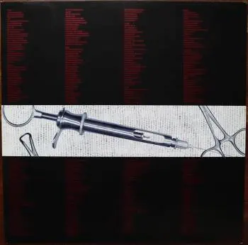 <u>PRESSING INFO</u><br><table class=inf_press><tbody><tr class=inf_info><td class=inf_title>Album:</td><td class=inf_info> From Here To Infirmary on Translucent Green  </td></tr>
    <td class=inf_title>Pressing:</td><td> Second Pressing /200-300  </td></tr>
    <td class=inf_title>Release Date:</td><td> Nov. 15th 2011  </td></tr>
    <td class=inf_title>Album Pressed:</td><td> 2011  </td></tr>
    <td class=inf_title>Label:</td><td> Vagrant Records/Cobraside Distribution CSDLP 1156  </td></tr>
    <td class=inf_title>Insert:</td><td> Double Sided Glossy  </td></tr>
    <td class=inf_title>Barcode:</td><td> 8 29707-95561 7  </td></tr>
    <td class=inf_title>Side A Matrix:</td><td> CSDLP-1156-A  </td></tr>
    <td class=inf_title>Side B Matrix:</td><td> CSDLP-1156-B  </td></tr>
    <td class=inf_title>&nbsp;</td><td> <a href=https://www.discogs.com/release/3433206 target=_blank rel=noopener noreferrer>View This Release on Discogs</a>  </tr></tbody></table>
<br><u>PRICING</u><span class='less' style='padding-left: 8px; color: var(--font-colour_grey);'>(prices shown in USD)</span><br><table class='inf_press'><tbody><tr class='inf_info'>
            <td class='inf_title'>Last Sold:</td>
            <td>$30.00 (Jul 9, 2026)</td>
            </tr><tr class='inf_info'>
            <td class='inf_title'>History:</td>
            <td>
                <span class='price-low' title='Sold on May 19, 2016'>Low: <span class='price-value'>$20.00</span></span>
                <span class='price-separator'>|</span>
                <span class='price-avg'>Avg: <span class='price-value'>$36.98</span></span>
                <span class='price-separator'>|</span>
                <span class='price-high' title='Sold on Apr 13, 2021'>High: <span class='price-value'>$115.00</span></span>
            </td>
            </tr></tbody></table><br>    <br><br><u>TRACKLIST</u><br><table class='inf_tracks'><tbody><tr>
            <td class='inf_num'>A1</td>
            <td class='inf_trk'>Private Eye</td>
            <td class='inf_len'>3:30</td>
            <td><a href='#' class='lyric-link' data-album-code='fhti' data-song-title='Private Eye'>Lyrics</a></td></tr><tr>
            <td class='inf_num'>A2</td>
            <td class='inf_trk'>Mr. Chainsaw</td>
            <td class='inf_len'>3:05</td>
            <td><a href='#' class='lyric-link' data-album-code='fhti' data-song-title='Mr. Chainsaw'>Lyrics</a></td></tr><tr>
            <td class='inf_num'>A3</td>
            <td class='inf_trk'>Take Lots With Alcohol</td>
            <td class='inf_len'>3:13</td>
            <td><a href='#' class='lyric-link' data-album-code='fhti' data-song-title='Take Lots With Alcohol'>Lyrics</a></td></tr><tr>
            <td class='inf_num'>A4</td>
            <td class='inf_trk'>Stupid Kid</td>
            <td class='inf_len'>2:23</td>
            <td><a href='#' class='lyric-link' data-album-code='fhti' data-song-title='Stupid Kid'>Lyrics</a></td></tr><tr>
            <td class='inf_num'>A5</td>
            <td class='inf_trk'>Another Innocent Girl</td>
            <td class='inf_len'>3:37</td>
            <td><a href='#' class='lyric-link' data-album-code='fhti' data-song-title='Another Innocent Girl'>Lyrics</a></td></tr><tr>
            <td class='inf_num'>A6</td>
            <td class='inf_trk'>Steamer Trunk</td>
            <td class='inf_len'>2:50</td>
            <td><a href='#' class='lyric-link' data-album-code='fhti' data-song-title='Steamer Trunk'>Lyrics</a></td></tr><tr>
            <td class='inf_num'>B1</td>
            <td class='inf_trk'>You’re Dead</td>
            <td class='inf_len'>3:50</td>
            <td><a href='#' class='lyric-link' data-album-code='fhti' data-song-title='You’re Dead'>Lyrics</a></td></tr><tr>
            <td class='inf_num'>B2</td>
            <td class='inf_trk'>Armageddon</td>
            <td class='inf_len'>2:49</td>
            <td><a href='#' class='lyric-link' data-album-code='fhti' data-song-title='Armageddon'>Lyrics</a></td></tr><tr>
            <td class='inf_num'>B3</td>
            <td class='inf_trk'>I’m Dying Tomorrow</td>
            <td class='inf_len'>2:18</td>
            <td><a href='#' class='lyric-link' data-album-code='fhti' data-song-title='I’m Dying Tomorrow'>Lyrics</a></td></tr><tr>
            <td class='inf_num'>B4</td>
            <td class='inf_trk'>Bloodied Up</td>
            <td class='inf_len'>2:51</td>
            <td><a href='#' class='lyric-link' data-album-code='fhti' data-song-title='Bloodied Up'>Lyrics</a></td></tr><tr>
            <td class='inf_num'>B5</td>
            <td class='inf_trk'>Trucks And Trains</td>
            <td class='inf_len'>3:16</td>
            <td><a href='#' class='lyric-link' data-album-code='fhti' data-song-title='Trucks And Trains'>Lyrics</a></td></tr><tr>
            <td class='inf_num'>B6</td>
            <td class='inf_trk'>Crawl</td>
            <td class='inf_len'>4:25</td>
            <td><a href='#' class='lyric-link' data-album-code='fhti' data-song-title='Crawl'>Lyrics</a></td></tr></tbody></table><br><br>
    <u>NOTES</u><br> These 2nd pressings of From Here To Infirmary mark the first time that Cobraside Distribution was in charge of pressing Alkaline Trio vinyl. <a href='https://web.archive.org/web/20130507070837/http://www.shopradiocast.com/products/Alkaline-Trio-%252d-From-Here-To-Infirmary-LP-%28Colored%29.html'>They claim that there were 200 copies TOTAL on 'mixed vinyl'</a>. Many other sources online at the time claim the number was actually /300. The actual number is unknown, and it is unknown how many of each mixed colour are actually out there.
 - Insert