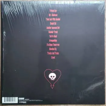 <u>PRESSING INFO</u><br><table class=inf_press><tbody><tr class=inf_info><td class=inf_title>Album:</td><td class=inf_info> From Here To Infirmary on Dark Purple  </td></tr>
    <td class=inf_title>Pressing:</td><td> Second Pressing /200-300  </td></tr>
    <td class=inf_title>Release Date:</td><td> Nov. 15th 2011  </td></tr>
    <td class=inf_title>Album Pressed:</td><td> 2011  </td></tr>
    <td class=inf_title>Label:</td><td> Vagrant Records/Cobraside Distribution CSDLP 1156  </td></tr>
    <td class=inf_title>Insert:</td><td> Double Sided Glossy  </td></tr>
    <td class=inf_title>Barcode:</td><td> 8 29707-95561 7  </td></tr>
    <td class=inf_title>Side A Matrix:</td><td> CSDLP-1156-A  </td></tr>
    <td class=inf_title>Side B Matrix:</td><td> CSDLP-1156-B  </td></tr>
    <td class=inf_title>&nbsp;</td><td> <a href= target=_blank rel=noopener noreferrer>View This Release on Discogs</a>  </tr></tbody></table>
    <br><br><u>TRACKLIST</u><br><table class='inf_tracks'><tbody><tr>
            <td class='inf_num'>A1</td>
            <td class='inf_trk'>Private Eye</td>
            <td class='inf_len'>3:30</td>
            <td><a href='#' class='lyric-link' data-album-code='fhti' data-song-title='Private Eye'>Lyrics</a></td></tr><tr>
            <td class='inf_num'>A2</td>
            <td class='inf_trk'>Mr. Chainsaw</td>
            <td class='inf_len'>3:05</td>
            <td><a href='#' class='lyric-link' data-album-code='fhti' data-song-title='Mr. Chainsaw'>Lyrics</a></td></tr><tr>
            <td class='inf_num'>A3</td>
            <td class='inf_trk'>Take Lots With Alcohol</td>
            <td class='inf_len'>3:13</td>
            <td><a href='#' class='lyric-link' data-album-code='fhti' data-song-title='Take Lots With Alcohol'>Lyrics</a></td></tr><tr>
            <td class='inf_num'>A4</td>
            <td class='inf_trk'>Stupid Kid</td>
            <td class='inf_len'>2:23</td>
            <td><a href='#' class='lyric-link' data-album-code='fhti' data-song-title='Stupid Kid'>Lyrics</a></td></tr><tr>
            <td class='inf_num'>A5</td>
            <td class='inf_trk'>Another Innocent Girl</td>
            <td class='inf_len'>3:37</td>
            <td><a href='#' class='lyric-link' data-album-code='fhti' data-song-title='Another Innocent Girl'>Lyrics</a></td></tr><tr>
            <td class='inf_num'>A6</td>
            <td class='inf_trk'>Steamer Trunk</td>
            <td class='inf_len'>2:50</td>
            <td><a href='#' class='lyric-link' data-album-code='fhti' data-song-title='Steamer Trunk'>Lyrics</a></td></tr><tr>
            <td class='inf_num'>B1</td>
            <td class='inf_trk'>You’re Dead</td>
            <td class='inf_len'>3:50</td>
            <td><a href='#' class='lyric-link' data-album-code='fhti' data-song-title='You’re Dead'>Lyrics</a></td></tr><tr>
            <td class='inf_num'>B2</td>
            <td class='inf_trk'>Armageddon</td>
            <td class='inf_len'>2:49</td>
            <td><a href='#' class='lyric-link' data-album-code='fhti' data-song-title='Armageddon'>Lyrics</a></td></tr><tr>
            <td class='inf_num'>B3</td>
            <td class='inf_trk'>I’m Dying Tomorrow</td>
            <td class='inf_len'>2:18</td>
            <td><a href='#' class='lyric-link' data-album-code='fhti' data-song-title='I’m Dying Tomorrow'>Lyrics</a></td></tr><tr>
            <td class='inf_num'>B4</td>
            <td class='inf_trk'>Bloodied Up</td>
            <td class='inf_len'>2:51</td>
            <td><a href='#' class='lyric-link' data-album-code='fhti' data-song-title='Bloodied Up'>Lyrics</a></td></tr><tr>
            <td class='inf_num'>B5</td>
            <td class='inf_trk'>Trucks And Trains</td>
            <td class='inf_len'>3:16</td>
            <td><a href='#' class='lyric-link' data-album-code='fhti' data-song-title='Trucks And Trains'>Lyrics</a></td></tr><tr>
            <td class='inf_num'>B6</td>
            <td class='inf_trk'>Crawl</td>
            <td class='inf_len'>4:25</td>
            <td><a href='#' class='lyric-link' data-album-code='fhti' data-song-title='Crawl'>Lyrics</a></td></tr></tbody></table><br><br>
    <u>NOTES</u><br> Covers from here on out are less glossy than the 1st press. Lyric text is smaller than 1st press inserts.
 - Back