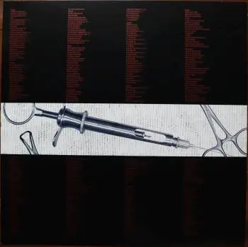 <u>PRESSING INFO</u><br><table class=inf_press><tbody><tr class=inf_info><td class=inf_title>Album:</td><td class=inf_info> From Here To Infirmary on Purple Grey Marble  </td></tr>
    <td class=inf_title>Pressing:</td><td> Second Pressing /200-300  </td></tr>
    <td class=inf_title>Release Date:</td><td> Nov. 15th 2011  </td></tr>
    <td class=inf_title>Album Pressed:</td><td> 2011  </td></tr>
    <td class=inf_title>Label:</td><td> Vagrant Records/Cobraside Distribution CSDLP 1156  </td></tr>
    <td class=inf_title>Insert:</td><td> Double Sided Glossy  </td></tr>
    <td class=inf_title>Barcode:</td><td> 8 29707-95561 7  </td></tr>
    <td class=inf_title>Side A Matrix:</td><td> CSDLP-1156-A  </td></tr>
    <td class=inf_title>Side B Matrix:</td><td> CSDLP-1156-B  </td></tr>
    <td class=inf_title>&nbsp;</td><td> <a href=https://www.discogs.com/release/6638747 target=_blank rel=noopener noreferrer>View This Release on Discogs</a>  </tr></tbody></table>
<br><u>PRICING</u><span class='less' style='padding-left: 8px; color: var(--font-colour_grey);'>(prices shown in USD)</span><br><table class='inf_press'><tbody><tr class='inf_info'>
            <td class='inf_title'>Last Sold:</td>
            <td><span title='Sold for £18.99'>$25.29</span> (Jul 4, 2026)</td>
            </tr><tr class='inf_info'>
            <td class='inf_title'>History:</td>
            <td>
                <span class='price-low' title='Sold on Nov 16, 2024'>Low: <span class='price-value'>$19.99</span></span>
                <span class='price-separator'>|</span>
                <span class='price-avg'>Avg: <span class='price-value'>$31.36</span></span>
                <span class='price-separator'>|</span>
                <span class='price-high' title='Sold on Aug 25, 2021'>High: <span class='price-value'>$115.00</span></span>
            </td>
            </tr></tbody></table><br>    <br><br><u>TRACKLIST</u><br><table class='inf_tracks'><tbody><tr>
            <td class='inf_num'>A1</td>
            <td class='inf_trk'>Private Eye</td>
            <td class='inf_len'>3:30</td>
            <td><a href='#' class='lyric-link' data-album-code='fhti' data-song-title='Private Eye'>Lyrics</a></td></tr><tr>
            <td class='inf_num'>A2</td>
            <td class='inf_trk'>Mr. Chainsaw</td>
            <td class='inf_len'>3:05</td>
            <td><a href='#' class='lyric-link' data-album-code='fhti' data-song-title='Mr. Chainsaw'>Lyrics</a></td></tr><tr>
            <td class='inf_num'>A3</td>
            <td class='inf_trk'>Take Lots With Alcohol</td>
            <td class='inf_len'>3:13</td>
            <td><a href='#' class='lyric-link' data-album-code='fhti' data-song-title='Take Lots With Alcohol'>Lyrics</a></td></tr><tr>
            <td class='inf_num'>A4</td>
            <td class='inf_trk'>Stupid Kid</td>
            <td class='inf_len'>2:23</td>
            <td><a href='#' class='lyric-link' data-album-code='fhti' data-song-title='Stupid Kid'>Lyrics</a></td></tr><tr>
            <td class='inf_num'>A5</td>
            <td class='inf_trk'>Another Innocent Girl</td>
            <td class='inf_len'>3:37</td>
            <td><a href='#' class='lyric-link' data-album-code='fhti' data-song-title='Another Innocent Girl'>Lyrics</a></td></tr><tr>
            <td class='inf_num'>A6</td>
            <td class='inf_trk'>Steamer Trunk</td>
            <td class='inf_len'>2:50</td>
            <td><a href='#' class='lyric-link' data-album-code='fhti' data-song-title='Steamer Trunk'>Lyrics</a></td></tr><tr>
            <td class='inf_num'>B1</td>
            <td class='inf_trk'>You’re Dead</td>
            <td class='inf_len'>3:50</td>
            <td><a href='#' class='lyric-link' data-album-code='fhti' data-song-title='You’re Dead'>Lyrics</a></td></tr><tr>
            <td class='inf_num'>B2</td>
            <td class='inf_trk'>Armageddon</td>
            <td class='inf_len'>2:49</td>
            <td><a href='#' class='lyric-link' data-album-code='fhti' data-song-title='Armageddon'>Lyrics</a></td></tr><tr>
            <td class='inf_num'>B3</td>
            <td class='inf_trk'>I’m Dying Tomorrow</td>
            <td class='inf_len'>2:18</td>
            <td><a href='#' class='lyric-link' data-album-code='fhti' data-song-title='I’m Dying Tomorrow'>Lyrics</a></td></tr><tr>
            <td class='inf_num'>B4</td>
            <td class='inf_trk'>Bloodied Up</td>
            <td class='inf_len'>2:51</td>
            <td><a href='#' class='lyric-link' data-album-code='fhti' data-song-title='Bloodied Up'>Lyrics</a></td></tr><tr>
            <td class='inf_num'>B5</td>
            <td class='inf_trk'>Trucks And Trains</td>
            <td class='inf_len'>3:16</td>
            <td><a href='#' class='lyric-link' data-album-code='fhti' data-song-title='Trucks And Trains'>Lyrics</a></td></tr><tr>
            <td class='inf_num'>B6</td>
            <td class='inf_trk'>Crawl</td>
            <td class='inf_len'>4:25</td>
            <td><a href='#' class='lyric-link' data-album-code='fhti' data-song-title='Crawl'>Lyrics</a></td></tr></tbody></table><br><br>
    <u>NOTES</u><br> Covers from here on out are less glossy than the 1st press. Lyric text is smaller than 1st press inserts.
 - Insert