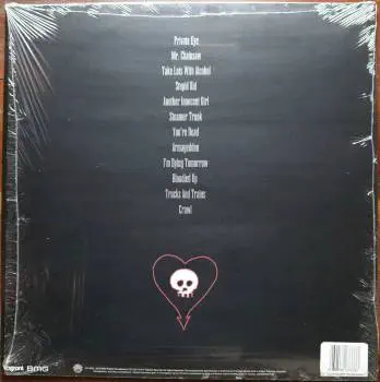 <u>PRESSING INFO</u><br><table class=inf_press><tbody><tr class=inf_info><td class=inf_title>Album:</td><td class=inf_info> From Here To Infirmary on Red & Yellow Swirl (Newbury Comics Exclusive)  </td></tr>
    <td class=inf_title>Pressing:</td><td> Fourth Pressing /1500  </td></tr>
    <td class=inf_title>Release Date:</td><td> Aug. 8th 2021  </td></tr>
    <td class=inf_title>Album Pressed:</td><td> 2021  </td></tr>
    <td class=inf_title>Label:</td><td> Vagrant Records/BMG VR4405  </td></tr>
    <td class=inf_title>Insert:</td><td> Double Sided Glossy  </td></tr>
    <td class=inf_title>Barcode:</td><td> 4 050538-230147  </td></tr>
    <td class=inf_title>Side A Matrix:</td><td> ALKALINE TRIO - FROM HERE TO INFIRMARY plush v VR4405 A (etched) VR4405-A 219742E1 894677 (stamped)  </td></tr>
    <td class=inf_title>Side B Matrix:</td><td> ALKALINE TRIO - HERE TO INFIRMARY plush vinyl (etched) VR4405-B 219742E2 894675 (stamped)  </td></tr>
    <td class=inf_title>&nbsp;</td><td> <a href=https://www.discogs.com/release/20510590 target=_blank rel=noopener noreferrer>View This Release on Discogs</a>  </tr></tbody></table>
<br><u>PRICING</u><span class='less' style='padding-left: 8px; color: var(--font-colour_grey);'>(prices shown in USD)</span><br><table class='inf_press'><tbody><tr class='inf_info'>
            <td class='inf_title'>Last Sold:</td>
            <td>$45.00 (Jul 16, 2026)</td>
            </tr><tr class='inf_info'>
            <td class='inf_title'>History:</td>
            <td>
                <span class='price-low' title='Sold on Nov 8, 2024'>Low: <span class='price-value'>$20.00</span></span>
                <span class='price-separator'>|</span>
                <span class='price-avg'>Avg: <span class='price-value'>$38.57</span></span>
                <span class='price-separator'>|</span>
                <span class='price-high' title='Sold on Apr 29, 2023'>High: <span class='price-value'>$60.00</span></span>
            </td>
            </tr></tbody></table><br>    <br><br><u>TRACKLIST</u><br><table class='inf_tracks'><tbody><tr>
            <td class='inf_num'>A1</td>
            <td class='inf_trk'>Private Eye</td>
            <td class='inf_len'>3:30</td>
            <td><a href='#' class='lyric-link' data-album-code='fhti' data-song-title='Private Eye'>Lyrics</a></td></tr><tr>
            <td class='inf_num'>A2</td>
            <td class='inf_trk'>Mr. Chainsaw</td>
            <td class='inf_len'>3:05</td>
            <td><a href='#' class='lyric-link' data-album-code='fhti' data-song-title='Mr. Chainsaw'>Lyrics</a></td></tr><tr>
            <td class='inf_num'>A3</td>
            <td class='inf_trk'>Take Lots With Alcohol</td>
            <td class='inf_len'>3:13</td>
            <td><a href='#' class='lyric-link' data-album-code='fhti' data-song-title='Take Lots With Alcohol'>Lyrics</a></td></tr><tr>
            <td class='inf_num'>A4</td>
            <td class='inf_trk'>Stupid Kid</td>
            <td class='inf_len'>2:23</td>
            <td><a href='#' class='lyric-link' data-album-code='fhti' data-song-title='Stupid Kid'>Lyrics</a></td></tr><tr>
            <td class='inf_num'>A5</td>
            <td class='inf_trk'>Another Innocent Girl</td>
            <td class='inf_len'>3:37</td>
            <td><a href='#' class='lyric-link' data-album-code='fhti' data-song-title='Another Innocent Girl'>Lyrics</a></td></tr><tr>
            <td class='inf_num'>A6</td>
            <td class='inf_trk'>Steamer Trunk</td>
            <td class='inf_len'>2:50</td>
            <td><a href='#' class='lyric-link' data-album-code='fhti' data-song-title='Steamer Trunk'>Lyrics</a></td></tr><tr>
            <td class='inf_num'>B1</td>
            <td class='inf_trk'>You’re Dead</td>
            <td class='inf_len'>3:50</td>
            <td><a href='#' class='lyric-link' data-album-code='fhti' data-song-title='You’re Dead'>Lyrics</a></td></tr><tr>
            <td class='inf_num'>B2</td>
            <td class='inf_trk'>Armageddon</td>
            <td class='inf_len'>2:49</td>
            <td><a href='#' class='lyric-link' data-album-code='fhti' data-song-title='Armageddon'>Lyrics</a></td></tr><tr>
            <td class='inf_num'>B3</td>
            <td class='inf_trk'>I’m Dying Tomorrow</td>
            <td class='inf_len'>2:18</td>
            <td><a href='#' class='lyric-link' data-album-code='fhti' data-song-title='I’m Dying Tomorrow'>Lyrics</a></td></tr><tr>
            <td class='inf_num'>B4</td>
            <td class='inf_trk'>Bloodied Up</td>
            <td class='inf_len'>2:51</td>
            <td><a href='#' class='lyric-link' data-album-code='fhti' data-song-title='Bloodied Up'>Lyrics</a></td></tr><tr>
            <td class='inf_num'>B5</td>
            <td class='inf_trk'>Trucks And Trains</td>
            <td class='inf_len'>3:16</td>
            <td><a href='#' class='lyric-link' data-album-code='fhti' data-song-title='Trucks And Trains'>Lyrics</a></td></tr><tr>
            <td class='inf_num'>B6</td>
            <td class='inf_trk'>Crawl</td>
            <td class='inf_len'>4:25</td>
            <td><a href='#' class='lyric-link' data-album-code='fhti' data-song-title='Crawl'>Lyrics</a></td></tr></tbody></table><br><br>
    <u>NOTES</u><br> This pressing was released for through Newbury Comics as an exclusive.
 - Back