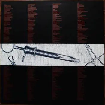 <u>PRESSING INFO</u><br><table class=inf_press><tbody><tr class=inf_info><td class=inf_title>Album:</td><td class=inf_info> From Here To Infirmary on Translucent Red  </td></tr>
    <td class=inf_title>Pressing:</td><td> Second Pressing /200-300  </td></tr>
    <td class=inf_title>Release Date:</td><td> Nov. 15th 2011  </td></tr>
    <td class=inf_title>Album Pressed:</td><td> 2011  </td></tr>
    <td class=inf_title>Label:</td><td> Vagrant Records/Cobraside Distribution CSDLP 1156  </td></tr>
    <td class=inf_title>Insert:</td><td> Double Sided Glossy  </td></tr>
    <td class=inf_title>Barcode:</td><td> 8 29707-95561 7  </td></tr>
    <td class=inf_title>Side A Matrix:</td><td> CSDLP-1156-A  </td></tr>
    <td class=inf_title>Side B Matrix:</td><td> CSDLP-1156-B  </td></tr>
    <td class=inf_title>&nbsp;</td><td> <a href=https://www.discogs.com/release/21291259 target=_blank rel=noopener noreferrer>View This Release on Discogs</a>  </tr></tbody></table>
<br><u>PRICING</u><span class='less' style='padding-left: 8px; color: var(--font-colour_grey);'>(prices shown in USD)</span><br><table class='inf_press'><tbody><tr class='inf_info'>
            <td class='inf_title'>Last Sold:</td>
            <td><span title='Sold for CA$89.70'>$63.59</span> (Jan 29, 2026)</td>
            </tr><tr class='inf_info'>
            <td class='inf_title'>History:</td>
            <td>
                <span class='price-low' title='CA$89.70 · Sold on Jan 29, 2026'>Low: <span class='price-value'>$63.59</span></span>
                <span class='price-separator'>|</span>
                <span class='price-avg'>Avg: <span class='price-value'>$63.59</span></span>
                <span class='price-separator'>|</span>
                <span class='price-high' title='CA$89.70 · Sold on Jan 29, 2026'>High: <span class='price-value'>$63.59</span></span>
            </td>
            </tr></tbody></table><br>    <br><br><u>TRACKLIST</u><br><table class='inf_tracks'><tbody><tr>
            <td class='inf_num'>A1</td>
            <td class='inf_trk'>Private Eye</td>
            <td class='inf_len'>3:30</td>
            <td><a href='#' class='lyric-link' data-album-code='fhti' data-song-title='Private Eye'>Lyrics</a></td></tr><tr>
            <td class='inf_num'>A2</td>
            <td class='inf_trk'>Mr. Chainsaw</td>
            <td class='inf_len'>3:05</td>
            <td><a href='#' class='lyric-link' data-album-code='fhti' data-song-title='Mr. Chainsaw'>Lyrics</a></td></tr><tr>
            <td class='inf_num'>A3</td>
            <td class='inf_trk'>Take Lots With Alcohol</td>
            <td class='inf_len'>3:13</td>
            <td><a href='#' class='lyric-link' data-album-code='fhti' data-song-title='Take Lots With Alcohol'>Lyrics</a></td></tr><tr>
            <td class='inf_num'>A4</td>
            <td class='inf_trk'>Stupid Kid</td>
            <td class='inf_len'>2:23</td>
            <td><a href='#' class='lyric-link' data-album-code='fhti' data-song-title='Stupid Kid'>Lyrics</a></td></tr><tr>
            <td class='inf_num'>A5</td>
            <td class='inf_trk'>Another Innocent Girl</td>
            <td class='inf_len'>3:37</td>
            <td><a href='#' class='lyric-link' data-album-code='fhti' data-song-title='Another Innocent Girl'>Lyrics</a></td></tr><tr>
            <td class='inf_num'>A6</td>
            <td class='inf_trk'>Steamer Trunk</td>
            <td class='inf_len'>2:50</td>
            <td><a href='#' class='lyric-link' data-album-code='fhti' data-song-title='Steamer Trunk'>Lyrics</a></td></tr><tr>
            <td class='inf_num'>B1</td>
            <td class='inf_trk'>You’re Dead</td>
            <td class='inf_len'>3:50</td>
            <td><a href='#' class='lyric-link' data-album-code='fhti' data-song-title='You’re Dead'>Lyrics</a></td></tr><tr>
            <td class='inf_num'>B2</td>
            <td class='inf_trk'>Armageddon</td>
            <td class='inf_len'>2:49</td>
            <td><a href='#' class='lyric-link' data-album-code='fhti' data-song-title='Armageddon'>Lyrics</a></td></tr><tr>
            <td class='inf_num'>B3</td>
            <td class='inf_trk'>I’m Dying Tomorrow</td>
            <td class='inf_len'>2:18</td>
            <td><a href='#' class='lyric-link' data-album-code='fhti' data-song-title='I’m Dying Tomorrow'>Lyrics</a></td></tr><tr>
            <td class='inf_num'>B4</td>
            <td class='inf_trk'>Bloodied Up</td>
            <td class='inf_len'>2:51</td>
            <td><a href='#' class='lyric-link' data-album-code='fhti' data-song-title='Bloodied Up'>Lyrics</a></td></tr><tr>
            <td class='inf_num'>B5</td>
            <td class='inf_trk'>Trucks And Trains</td>
            <td class='inf_len'>3:16</td>
            <td><a href='#' class='lyric-link' data-album-code='fhti' data-song-title='Trucks And Trains'>Lyrics</a></td></tr><tr>
            <td class='inf_num'>B6</td>
            <td class='inf_trk'>Crawl</td>
            <td class='inf_len'>4:25</td>
            <td><a href='#' class='lyric-link' data-album-code='fhti' data-song-title='Crawl'>Lyrics</a></td></tr></tbody></table><br><br>
    <u>NOTES</u><br> none
 - Insert