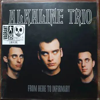 <u>PRESSING INFO</u><br><table class=inf_press><tbody><tr class=inf_info><td class=inf_title>Album:</td><td class=inf_info> From Here To Infirmary on Red with Black Splatter (UK RSD Vagrant 25th Anniversary)  </td></tr>
    <td class=inf_title>Pressing:</td><td> Fourth Pressing /1500  </td></tr>
    <td class=inf_title>Release Date:</td><td> Apr. 7th 2021  </td></tr>
    <td class=inf_title>Album Pressed:</td><td> 2021  </td></tr>
    <td class=inf_title>Label:</td><td> Vagrant/BMG - Hassle Records HOFFVR25LP01  </td></tr>
    <td class=inf_title>Insert:</td><td> Double Sided Glossy Cardstock  </td></tr>
    <td class=inf_title>Barcode:</td><td> none  </td></tr>
    <td class=inf_title>Side A Matrix:</td><td> 878076-A [Stamped] 3 [Etched]  </td></tr>
    <td class=inf_title>Side B Matrix:</td><td> 878076-B [Stamped] 7 [Etched]  </td></tr>
    <td class=inf_title>&nbsp;</td><td> <a href=https://www.discogs.com/release/19523932 target=_blank rel=noopener noreferrer>View This Release on Discogs</a>  </tr></tbody></table>
<br><u>PRICING</u><span class='less' style='padding-left: 8px; color: var(--font-colour_grey);'>(prices shown in USD)</span><br><table class='inf_press'><tbody><tr class='inf_info'>
            <td class='inf_title'>Last Sold:</td>
            <td><span title='Sold for €39.89'>$45.43</span> (Mar 24, 2026)</td>
            </tr><tr class='inf_info'>
            <td class='inf_title'>History:</td>
            <td>
                <span class='price-low' title='€24.00 · Sold on May 28, 2025'>Low: <span class='price-value'>$27.33</span></span>
                <span class='price-separator'>|</span>
                <span class='price-avg'>Avg: <span class='price-value'>$40.02</span></span>
                <span class='price-separator'>|</span>
                <span class='price-high' title='£45.00 · Sold on Mar 14, 2023'>High: <span class='price-value'>$59.92</span></span>
            </td>
            </tr></tbody></table><br>    <br><br><u>TRACKLIST</u><br><table class='inf_tracks'><tbody><tr>
            <td class='inf_num'>A1</td>
            <td class='inf_trk'>Private Eye</td>
            <td class='inf_len'>3:30</td>
            <td><a href='#' class='lyric-link' data-album-code='fhti' data-song-title='Private Eye'>Lyrics</a></td></tr><tr>
            <td class='inf_num'>A2</td>
            <td class='inf_trk'>Mr. Chainsaw</td>
            <td class='inf_len'>3:05</td>
            <td><a href='#' class='lyric-link' data-album-code='fhti' data-song-title='Mr. Chainsaw'>Lyrics</a></td></tr><tr>
            <td class='inf_num'>A3</td>
            <td class='inf_trk'>Take Lots With Alcohol</td>
            <td class='inf_len'>3:13</td>
            <td><a href='#' class='lyric-link' data-album-code='fhti' data-song-title='Take Lots With Alcohol'>Lyrics</a></td></tr><tr>
            <td class='inf_num'>A4</td>
            <td class='inf_trk'>Stupid Kid</td>
            <td class='inf_len'>2:23</td>
            <td><a href='#' class='lyric-link' data-album-code='fhti' data-song-title='Stupid Kid'>Lyrics</a></td></tr><tr>
            <td class='inf_num'>A5</td>
            <td class='inf_trk'>Another Innocent Girl</td>
            <td class='inf_len'>3:37</td>
            <td><a href='#' class='lyric-link' data-album-code='fhti' data-song-title='Another Innocent Girl'>Lyrics</a></td></tr><tr>
            <td class='inf_num'>A6</td>
            <td class='inf_trk'>Steamer Trunk</td>
            <td class='inf_len'>2:50</td>
            <td><a href='#' class='lyric-link' data-album-code='fhti' data-song-title='Steamer Trunk'>Lyrics</a></td></tr><tr>
            <td class='inf_num'>B1</td>
            <td class='inf_trk'>You’re Dead</td>
            <td class='inf_len'>3:50</td>
            <td><a href='#' class='lyric-link' data-album-code='fhti' data-song-title='You’re Dead'>Lyrics</a></td></tr><tr>
            <td class='inf_num'>B2</td>
            <td class='inf_trk'>Armageddon</td>
            <td class='inf_len'>2:49</td>
            <td><a href='#' class='lyric-link' data-album-code='fhti' data-song-title='Armageddon'>Lyrics</a></td></tr><tr>
            <td class='inf_num'>B3</td>
            <td class='inf_trk'>I’m Dying Tomorrow</td>
            <td class='inf_len'>2:18</td>
            <td><a href='#' class='lyric-link' data-album-code='fhti' data-song-title='I’m Dying Tomorrow'>Lyrics</a></td></tr><tr>
            <td class='inf_num'>B4</td>
            <td class='inf_trk'>Bloodied Up</td>
            <td class='inf_len'>2:51</td>
            <td><a href='#' class='lyric-link' data-album-code='fhti' data-song-title='Bloodied Up'>Lyrics</a></td></tr><tr>
            <td class='inf_num'>B5</td>
            <td class='inf_trk'>Trucks And Trains</td>
            <td class='inf_len'>3:16</td>
            <td><a href='#' class='lyric-link' data-album-code='fhti' data-song-title='Trucks And Trains'>Lyrics</a></td></tr><tr>
            <td class='inf_num'>B6</td>
            <td class='inf_trk'>Crawl</td>
            <td class='inf_len'>4:25</td>
            <td><a href='#' class='lyric-link' data-album-code='fhti' data-song-title='Crawl'>Lyrics</a></td></tr></tbody></table><br><br>
    <u>NOTES</u><br> This pressing was released for Record Store Day 2021 and to mark Vagrant Records 25th Anniversary. This pressing came hand numbered and was released through Hassle Records in the UK. The title is in silver, and the insert is on a heavier cardstock compared to the US version. Released on Hassle Records.
 - Cover