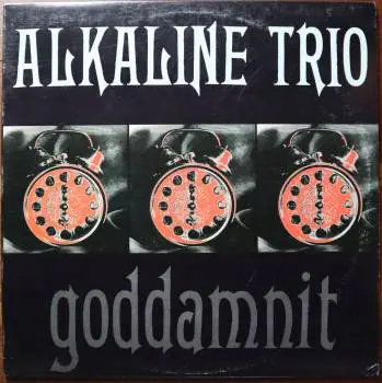 <u>PRESSING INFO</u><br><table class=inf_press><tbody><tr class=inf_info><td class=inf_title>Album:</td><td class=inf_info> Goddamnit on Black (Heart & Skull Labels)  </td></tr>
    <td class=inf_title>Pressing:</td><td> First Pressing /1000  </td></tr>
    <td class=inf_title>Release Date:</td><td> Oct. 13th 1998  </td></tr>
    <td class=inf_title>Album Pressed:</td><td> 1998  </td></tr>
    <td class=inf_title>Label:</td><td> Asianman Records AM-034  </td></tr>
    <td class=inf_title>Insert:</td><td> none  </td></tr>
    <td class=inf_title>Barcode:</td><td> 6 12851-0034-1 5  </td></tr>
    <td class=inf_title>Side A Matrix:</td><td> [etched] AM-034-A L-50793 [stamped] GOLDEN  </td></tr>
    <td class=inf_title>Side B Matrix:</td><td> [etched] AM-034-B L-50793x [stamped] GOLDEN  </td></tr>
    <td class=inf_title>&nbsp;</td><td> <a href=https://www.discogs.com/release/5545758-Alkaline-Trio-Goddamnit target=_blank rel=noopener noreferrer>View This Release on Discogs</a>  </tr></tbody></table>
<br><u>PRICING</u><span class='less' style='padding-left: 8px; color: var(--font-colour_grey);'>(prices shown in USD)</span><br><table class='inf_press'><tbody><tr class='inf_info'>
            <td class='inf_title'>Last Sold:</td>
            <td>$60.00 (Jan 7, 2026)</td>
            </tr><tr class='inf_info'>
            <td class='inf_title'>History:</td>
            <td>
                <span class='price-low' title='Sold on Jul 6, 2017'>Low: <span class='price-value'>$25.00</span></span>
                <span class='price-separator'>|</span>
                <span class='price-avg'>Avg: <span class='price-value'>$104.78</span></span>
                <span class='price-separator'>|</span>
                <span class='price-high' title='Sold on Aug 30, 2022'>High: <span class='price-value'>$200.00</span></span>
            </td>
            </tr></tbody></table><br>    <br><br><u>TRACKLIST</u><br><table class='inf_tracks'><tbody><tr>
            <td class='inf_num'>A1</td>
            <td class='inf_trk'>Cringe</td>
            <td class='inf_len'>2:23</td>
            <td><a href='#' class='lyric-link' data-album-code='gd' data-song-title='Cringe'>Lyrics</a></td></tr><tr>
            <td class='inf_num'>A2</td>
            <td class='inf_trk'>Cop</td>
            <td class='inf_len'>2:18</td>
            <td><a href='#' class='lyric-link' data-album-code='gd' data-song-title='Cop'>Lyrics</a></td></tr><tr>
            <td class='inf_num'>A3</td>
            <td class='inf_trk'>San Francisco</td>
            <td class='inf_len'>3:52</td>
            <td><a href='#' class='lyric-link' data-album-code='gd' data-song-title='San Francisco'>Lyrics</a></td></tr><tr>
            <td class='inf_num'>A4</td>
            <td class='inf_trk'>Nose Over Tail</td>
            <td class='inf_len'>2:37</td>
            <td><a href='#' class='lyric-link' data-album-code='gd' data-song-title='Nose Over Tail'>Lyrics</a></td></tr><tr>
            <td class='inf_num'>A5</td>
            <td class='inf_trk'>As You Were</td>
            <td class='inf_len'>2:11</td>
            <td><a href='#' class='lyric-link' data-album-code='gd' data-song-title='As You Were'>Lyrics</a></td></tr><tr>
            <td class='inf_num'>A6</td>
            <td class='inf_trk'>Enjoy Your Day</td>
            <td class='inf_len'>2:17</td>
            <td><a href='#' class='lyric-link' data-album-code='gd' data-song-title='Enjoy Your Day'>Lyrics</a></td></tr><tr>
            <td class='inf_num'>A7</td>
            <td class='inf_trk'>Clavicle</td>
            <td class='inf_len'>2:28</td>
            <td><a href='#' class='lyric-link' data-album-code='gd' data-song-title='Clavicle'>Lyrics</a></td></tr><tr>
            <td class='inf_num'>B1</td>
            <td class='inf_trk'>My Little Needle</td>
            <td class='inf_len'>3:01</td>
            <td><a href='#' class='lyric-link' data-album-code='gd' data-song-title='My Little Needle'>Lyrics</a></td></tr><tr>
            <td class='inf_num'>B2</td>
            <td class='inf_trk'>Southern Rock</td>
            <td class='inf_len'>3:05</td>
            <td><a href='#' class='lyric-link' data-album-code='gd' data-song-title='Southern Rock'>Lyrics</a></td></tr><tr>
            <td class='inf_num'>B3</td>
            <td class='inf_trk'>Message From Kathlene</td>
            <td class='inf_len'>3:22</td>
            <td><a href='#' class='lyric-link' data-album-code='gd' data-song-title='Message From Kathlene'>Lyrics</a></td></tr><tr>
            <td class='inf_num'>B4</td>
            <td class='inf_trk'>Trouble Breathing</td>
            <td class='inf_len'>3:55</td>
            <td><a href='#' class='lyric-link' data-album-code='gd' data-song-title='Trouble Breathing'>Lyrics</a></td></tr><tr>
            <td class='inf_num'>B5</td>
            <td class='inf_trk'>Sorry About That</td>
            <td class='inf_len'>3:21</td>
            <td><a href='#' class='lyric-link' data-album-code='gd' data-song-title='Sorry About That'>Lyrics</a></td></tr></tbody></table><br><br>
    <u>NOTES</u><br> The original version of this LP was pressed with a total quantity of 2000. There were 1,000 black clock labels and 1,000 black heart/skull labels (this). This 1st pressing is the only pressing to feature the original black cover art. The Heart & Skull Label variant did not come with an insert.
 - Cover