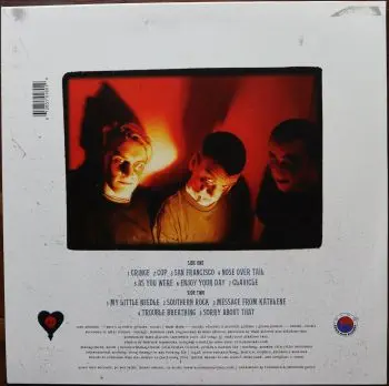 <u>PRESSING INFO</u><br><table class=inf_press><tbody><tr class=inf_info><td class=inf_title>Album:</td><td class=inf_info> Goddamnit Redux on Random Colour 'Brown with Rainbow Flecks' (Retail Exclusive)  </td></tr>
    <td class=inf_title>Pressing:</td><td> Eighteenth Pressing /500  </td></tr>
    <td class=inf_title>Release Date:</td><td> Mar. 1st 2022  </td></tr>
    <td class=inf_title>Album Pressed:</td><td> 2022  </td></tr>
    <td class=inf_title>Label:</td><td> Asianman Records AM-160  </td></tr>
    <td class=inf_title>Insert:</td><td> Double Sided Glossy  </td></tr>
    <td class=inf_title>Barcode:</td><td> 6 12851-01601 9  </td></tr>
    <td class=inf_title>Side A Matrix:</td><td> [etched] AM-160-A S-65748 [stamped] GOLDEN  </td></tr>
    <td class=inf_title>Side B Matrix:</td><td> [etched] AM-160-B S-65749 [stamped] GOLDEN  </td></tr>
    <td class=inf_title>&nbsp;</td><td> <a href=https://www.discogs.com/release/22437724-Alkaline-Trio-Goddamnit target=_blank rel=noopener noreferrer>View This Release on Discogs</a>  </tr></tbody></table>
<br><u>PRICING</u><span class='less' style='padding-left: 8px; color: var(--font-colour_grey);'>(prices shown in USD)</span><br><table class='inf_press'><tbody><tr class='inf_info'>
            <td class='inf_title'>Last Sold:</td>
            <td>$25.00 (Jul 3, 2026)</td>
            </tr><tr class='inf_info'>
            <td class='inf_title'>History:</td>
            <td>
                <span class='price-low' title='Sold on Apr 27, 2023'>Low: <span class='price-value'>$14.99</span></span>
                <span class='price-separator'>|</span>
                <span class='price-avg'>Avg: <span class='price-value'>$21.07</span></span>
                <span class='price-separator'>|</span>
                <span class='price-high' title='Sold on Jan 26, 2025'>High: <span class='price-value'>$30.00</span></span>
            </td>
            </tr></tbody></table><br>    <br><br><u>TRACKLIST</u><br><table class='inf_tracks'><tbody><tr>
            <td class='inf_num'>A1</td>
            <td class='inf_trk'>Cringe</td>
            <td class='inf_len'>2:23</td>
            <td><a href='#' class='lyric-link' data-album-code='gd' data-song-title='Cringe'>Lyrics</a></td></tr><tr>
            <td class='inf_num'>A2</td>
            <td class='inf_trk'>Cop</td>
            <td class='inf_len'>2:18</td>
            <td><a href='#' class='lyric-link' data-album-code='gd' data-song-title='Cop'>Lyrics</a></td></tr><tr>
            <td class='inf_num'>A3</td>
            <td class='inf_trk'>San Francisco</td>
            <td class='inf_len'>3:52</td>
            <td><a href='#' class='lyric-link' data-album-code='gd' data-song-title='San Francisco'>Lyrics</a></td></tr><tr>
            <td class='inf_num'>A4</td>
            <td class='inf_trk'>Nose Over Tail</td>
            <td class='inf_len'>2:37</td>
            <td><a href='#' class='lyric-link' data-album-code='gd' data-song-title='Nose Over Tail'>Lyrics</a></td></tr><tr>
            <td class='inf_num'>A5</td>
            <td class='inf_trk'>As You Were</td>
            <td class='inf_len'>2:11</td>
            <td><a href='#' class='lyric-link' data-album-code='gd' data-song-title='As You Were'>Lyrics</a></td></tr><tr>
            <td class='inf_num'>A6</td>
            <td class='inf_trk'>Enjoy Your Day</td>
            <td class='inf_len'>2:17</td>
            <td><a href='#' class='lyric-link' data-album-code='gd' data-song-title='Enjoy Your Day'>Lyrics</a></td></tr><tr>
            <td class='inf_num'>A7</td>
            <td class='inf_trk'>Clavicle</td>
            <td class='inf_len'>2:28</td>
            <td><a href='#' class='lyric-link' data-album-code='gd' data-song-title='Clavicle'>Lyrics</a></td></tr><tr>
            <td class='inf_num'>B1</td>
            <td class='inf_trk'>My Little Needle</td>
            <td class='inf_len'>3:01</td>
            <td><a href='#' class='lyric-link' data-album-code='gd' data-song-title='My Little Needle'>Lyrics</a></td></tr><tr>
            <td class='inf_num'>B2</td>
            <td class='inf_trk'>Southern Rock</td>
            <td class='inf_len'>3:05</td>
            <td><a href='#' class='lyric-link' data-album-code='gd' data-song-title='Southern Rock'>Lyrics</a></td></tr><tr>
            <td class='inf_num'>B3</td>
            <td class='inf_trk'>Message From Kathlene</td>
            <td class='inf_len'>3:22</td>
            <td><a href='#' class='lyric-link' data-album-code='gd' data-song-title='Message From Kathlene'>Lyrics</a></td></tr><tr>
            <td class='inf_num'>B4</td>
            <td class='inf_trk'>Trouble Breathing</td>
            <td class='inf_len'>3:55</td>
            <td><a href='#' class='lyric-link' data-album-code='gd' data-song-title='Trouble Breathing'>Lyrics</a></td></tr><tr>
            <td class='inf_num'>B5</td>
            <td class='inf_trk'>Sorry About That</td>
            <td class='inf_len'>3:21</td>
            <td><a href='#' class='lyric-link' data-album-code='gd' data-song-title='Sorry About That'>Lyrics</a></td></tr></tbody></table><br><br>
    <u>NOTES</u><br> Thin white border around insert. Former DVD order form is now covered by Heart/Skull logos. Center labels are black Heart/Skull logos. The sleeve of this release has a flat finish, compared to previous pressings that had glossy features.
 - Back