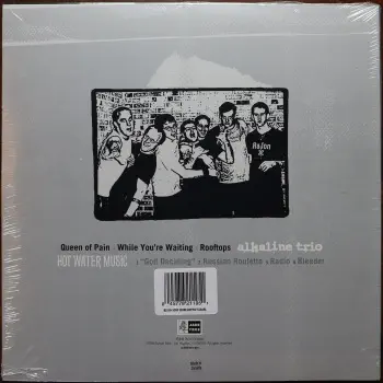 <u>PRESSING INFO</u><br><table class=inf_press><tbody><tr class=inf_info><td class=inf_title>Album:</td><td class=inf_info> Hot Water Music Split on Coke Bottle Clear (Newbury Comics Exclusive)  </td></tr>
    <td class=inf_title>Pressing:</td><td> Ninth Pressing /500  </td></tr>
    <td class=inf_title>Release Date:</td><td> Apr. 7th 2023  </td></tr>
    <td class=inf_title>Album Pressed:</td><td> 2023  </td></tr>
    <td class=inf_title>Label:</td><td> Jade Tree Records JT1067 82119-1  </td></tr>
    <td class=inf_title>Insert:</td><td> Printed Glossy Inner Sleeve  </td></tr>
    <td class=inf_title>Barcode:</td><td> 0 45778-21191 3  </td></tr>
    <td class=inf_title>Side A Matrix:</td><td> EPTÂ·82119Â·1Â·A SAFF  </td></tr>
    <td class=inf_title>Side B Matrix:</td><td> EPTÂ·82119Â·1Â·B SAFF  </td></tr>
    <td class=inf_title>&nbsp;</td><td> <a href=https://www.discogs.com/release/26730758 target=_blank rel=noopener noreferrer>View This Release on Discogs</a>  </tr></tbody></table>
<br><u>PRICING</u><span class='less' style='padding-left: 8px; color: var(--font-colour_grey);'>(prices shown in USD)</span><br><table class='inf_press'><tbody><tr class='inf_info'>
            <td class='inf_title'>Last Sold:</td>
            <td>$10.00 (Jun 29, 2026)</td>
            </tr><tr class='inf_info'>
            <td class='inf_title'>History:</td>
            <td>
                <span class='price-low' title='Sold on Jun 29, 2026'>Low: <span class='price-value'>$10.00</span></span>
                <span class='price-separator'>|</span>
                <span class='price-avg'>Avg: <span class='price-value'>$16.20</span></span>
                <span class='price-separator'>|</span>
                <span class='price-high' title='Sold on Jul 21, 2024'>High: <span class='price-value'>$30.00</span></span>
            </td>
            </tr></tbody></table><br>    <br><br><u>TRACKLIST</u><br><table class='inf_tracks'><tbody><tr>
            <td class='inf_num'>A1</td>
            <td class='inf_trk'>Alkaline Trio - Queen Of Pain</td>
            <td class='inf_len'>3:57</td>
            <td><a href='#' class='lyric-link' data-album-code='splits' data-song-title='Alkaline Trio - Queen Of Pain'>Lyrics</a></td></tr><tr>
            <td class='inf_num'>A2</td>
            <td class='inf_trk'>Alkaline Trio - While You’re Waiting</td>
            <td class='inf_len'>4:07</td>
            <td><a href='#' class='lyric-link' data-album-code='splits' data-song-title='Alkaline Trio - While You’re Waiting'>Lyrics</a></td></tr><tr>
            <td class='inf_num'>A3</td>
            <td class='inf_trk'>Alkaline Trio - Rooftops</td>
            <td class='inf_len'>2:15</td>
            <td><a href='#' class='lyric-link' data-album-code='splits' data-song-title='Alkaline Trio - Rooftops'>Lyrics</a></td></tr><tr>
            <td class='inf_num'>B1</td>
            <td class='inf_trk'>Hot Water Music - God Deciding</td>
            <td class='inf_len'>2:37</td>
            <td><a href='#' class='lyric-link' data-album-code='splits' data-song-title='Hot Water Music - God Deciding'>Lyrics</a></td></tr><tr>
            <td class='inf_num'>B2</td>
            <td class='inf_trk'>Hot Water Music - Russian Roulette</td>
            <td class='inf_len'>3:25</td>
            <td><a href='#' class='lyric-link' data-album-code='splits' data-song-title='Hot Water Music - Russian Roulette'>Lyrics</a></td></tr><tr>
            <td class='inf_num'>B3</td>
            <td class='inf_trk'>Hot Water Music - Radio</td>
            <td class='inf_len'>4:12</td>
            <td><a href='#' class='lyric-link' data-album-code='splits' data-song-title='Hot Water Music - Radio'>Lyrics</a></td></tr><tr>
            <td class='inf_num'>B4</td>
            <td class='inf_trk'>Hot Water Music - Bleeder</td>
            <td class='inf_len'>3:13</td>
            <td><a href='#' class='lyric-link' data-album-code='splits' data-song-title='Hot Water Music - Bleeder'>Lyrics</a></td></tr></tbody></table><br><br>
    <u>NOTES</u><br> Printed inner sleeve (Heavier cardstock and slightly glossier finish compared to 1st presses)
 - Back