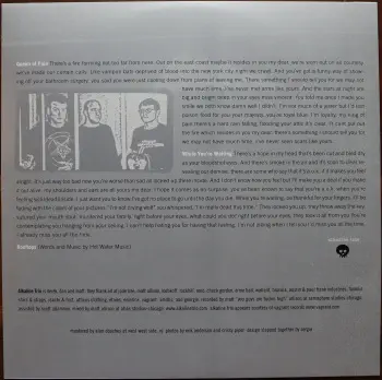 <u>PRESSING INFO</u><br><table class=inf_press><tbody><tr class=inf_info><td class=inf_title>Album:</td><td class=inf_info> Hot Water Music Split on Coke Bottle Clear (Newbury Comics Exclusive)  </td></tr>
    <td class=inf_title>Pressing:</td><td> Ninth Pressing /500  </td></tr>
    <td class=inf_title>Release Date:</td><td> Apr. 7th 2023  </td></tr>
    <td class=inf_title>Album Pressed:</td><td> 2023  </td></tr>
    <td class=inf_title>Label:</td><td> Jade Tree Records JT1067 82119-1  </td></tr>
    <td class=inf_title>Insert:</td><td> Printed Glossy Inner Sleeve  </td></tr>
    <td class=inf_title>Barcode:</td><td> 0 45778-21191 3  </td></tr>
    <td class=inf_title>Side A Matrix:</td><td> EPTÂ·82119Â·1Â·A SAFF  </td></tr>
    <td class=inf_title>Side B Matrix:</td><td> EPTÂ·82119Â·1Â·B SAFF  </td></tr>
    <td class=inf_title>&nbsp;</td><td> <a href=https://www.discogs.com/release/26730758 target=_blank rel=noopener noreferrer>View This Release on Discogs</a>  </tr></tbody></table>
<br><u>PRICING</u><span class='less' style='padding-left: 8px; color: var(--font-colour_grey);'>(prices shown in USD)</span><br><table class='inf_press'><tbody><tr class='inf_info'>
            <td class='inf_title'>Last Sold:</td>
            <td>$10.00 (Jun 29, 2026)</td>
            </tr><tr class='inf_info'>
            <td class='inf_title'>History:</td>
            <td>
                <span class='price-low' title='Sold on Jun 29, 2026'>Low: <span class='price-value'>$10.00</span></span>
                <span class='price-separator'>|</span>
                <span class='price-avg'>Avg: <span class='price-value'>$16.20</span></span>
                <span class='price-separator'>|</span>
                <span class='price-high' title='Sold on Jul 21, 2024'>High: <span class='price-value'>$30.00</span></span>
            </td>
            </tr></tbody></table><br>    <br><br><u>TRACKLIST</u><br><table class='inf_tracks'><tbody><tr>
            <td class='inf_num'>A1</td>
            <td class='inf_trk'>Alkaline Trio - Queen Of Pain</td>
            <td class='inf_len'>3:57</td>
            <td><a href='#' class='lyric-link' data-album-code='splits' data-song-title='Alkaline Trio - Queen Of Pain'>Lyrics</a></td></tr><tr>
            <td class='inf_num'>A2</td>
            <td class='inf_trk'>Alkaline Trio - While You’re Waiting</td>
            <td class='inf_len'>4:07</td>
            <td><a href='#' class='lyric-link' data-album-code='splits' data-song-title='Alkaline Trio - While You’re Waiting'>Lyrics</a></td></tr><tr>
            <td class='inf_num'>A3</td>
            <td class='inf_trk'>Alkaline Trio - Rooftops</td>
            <td class='inf_len'>2:15</td>
            <td><a href='#' class='lyric-link' data-album-code='splits' data-song-title='Alkaline Trio - Rooftops'>Lyrics</a></td></tr><tr>
            <td class='inf_num'>B1</td>
            <td class='inf_trk'>Hot Water Music - God Deciding</td>
            <td class='inf_len'>2:37</td>
            <td><a href='#' class='lyric-link' data-album-code='splits' data-song-title='Hot Water Music - God Deciding'>Lyrics</a></td></tr><tr>
            <td class='inf_num'>B2</td>
            <td class='inf_trk'>Hot Water Music - Russian Roulette</td>
            <td class='inf_len'>3:25</td>
            <td><a href='#' class='lyric-link' data-album-code='splits' data-song-title='Hot Water Music - Russian Roulette'>Lyrics</a></td></tr><tr>
            <td class='inf_num'>B3</td>
            <td class='inf_trk'>Hot Water Music - Radio</td>
            <td class='inf_len'>4:12</td>
            <td><a href='#' class='lyric-link' data-album-code='splits' data-song-title='Hot Water Music - Radio'>Lyrics</a></td></tr><tr>
            <td class='inf_num'>B4</td>
            <td class='inf_trk'>Hot Water Music - Bleeder</td>
            <td class='inf_len'>3:13</td>
            <td><a href='#' class='lyric-link' data-album-code='splits' data-song-title='Hot Water Music - Bleeder'>Lyrics</a></td></tr></tbody></table><br><br>
    <u>NOTES</u><br> Printed inner sleeve (Heavier cardstock and slightly glossier finish compared to 1st presses)
 - Sleeve