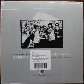 <u>PRESSING INFO</u><br><table class=inf_press><tbody><tr class=inf_info><td class=inf_title>Album:</td><td class=inf_info> Hot Water Music Split on Hot Pink (Urban Outfitters Exclusive)  </td></tr>
    <td class=inf_title>Pressing:</td><td> Eighth Pressing /2000  </td></tr>
    <td class=inf_title>Release Date:</td><td> Jan. 27th 2023  </td></tr>
    <td class=inf_title>Album Pressed:</td><td> 2023  </td></tr>
    <td class=inf_title>Label:</td><td> Jade Tree Records JT1067 82119-1  </td></tr>
    <td class=inf_title>Insert:</td><td> Printed Glossy Inner Sleeve  </td></tr>
    <td class=inf_title>Barcode:</td><td> 0 45778-21191 3  </td></tr>
    <td class=inf_title>Side A Matrix:</td><td> EPTÂ·82119Â·1Â·A SAFF  </td></tr>
    <td class=inf_title>Side B Matrix:</td><td> EPTÂ·82119Â·1Â·B SAFF  </td></tr>
    <td class=inf_title>&nbsp;</td><td> <a href=https://www.discogs.com/release/25981831 target=_blank rel=noopener noreferrer>View This Release on Discogs</a>  </tr></tbody></table>
<br><u>PRICING</u><span class='less' style='padding-left: 8px; color: var(--font-colour_grey);'>(prices shown in USD)</span><br><table class='inf_press'><tbody><tr class='inf_info'>
            <td class='inf_title'>Last Sold:</td>
            <td>$23.76 (May 22, 2026)</td>
            </tr><tr class='inf_info'>
            <td class='inf_title'>History:</td>
            <td>
                <span class='price-low' title='Sold on Sep 5, 2024'>Low: <span class='price-value'>$6.00</span></span>
                <span class='price-separator'>|</span>
                <span class='price-avg'>Avg: <span class='price-value'>$14.50</span></span>
                <span class='price-separator'>|</span>
                <span class='price-high' title='€37.99 · Sold on Feb 26, 2025'>High: <span class='price-value'>$43.27</span></span>
            </td>
            </tr></tbody></table><br>    <br><br><u>TRACKLIST</u><br><table class='inf_tracks'><tbody><tr>
            <td class='inf_num'>A1</td>
            <td class='inf_trk'>Alkaline Trio - Queen Of Pain</td>
            <td class='inf_len'>3:57</td>
            <td><a href='#' class='lyric-link' data-album-code='splits' data-song-title='Alkaline Trio - Queen Of Pain'>Lyrics</a></td></tr><tr>
            <td class='inf_num'>A2</td>
            <td class='inf_trk'>Alkaline Trio - While You’re Waiting</td>
            <td class='inf_len'>4:07</td>
            <td><a href='#' class='lyric-link' data-album-code='splits' data-song-title='Alkaline Trio - While You’re Waiting'>Lyrics</a></td></tr><tr>
            <td class='inf_num'>A3</td>
            <td class='inf_trk'>Alkaline Trio - Rooftops</td>
            <td class='inf_len'>2:15</td>
            <td><a href='#' class='lyric-link' data-album-code='splits' data-song-title='Alkaline Trio - Rooftops'>Lyrics</a></td></tr><tr>
            <td class='inf_num'>B1</td>
            <td class='inf_trk'>Hot Water Music - God Deciding</td>
            <td class='inf_len'>2:37</td>
            <td><a href='#' class='lyric-link' data-album-code='splits' data-song-title='Hot Water Music - God Deciding'>Lyrics</a></td></tr><tr>
            <td class='inf_num'>B2</td>
            <td class='inf_trk'>Hot Water Music - Russian Roulette</td>
            <td class='inf_len'>3:25</td>
            <td><a href='#' class='lyric-link' data-album-code='splits' data-song-title='Hot Water Music - Russian Roulette'>Lyrics</a></td></tr><tr>
            <td class='inf_num'>B3</td>
            <td class='inf_trk'>Hot Water Music - Radio</td>
            <td class='inf_len'>4:12</td>
            <td><a href='#' class='lyric-link' data-album-code='splits' data-song-title='Hot Water Music - Radio'>Lyrics</a></td></tr><tr>
            <td class='inf_num'>B4</td>
            <td class='inf_trk'>Hot Water Music - Bleeder</td>
            <td class='inf_len'>3:13</td>
            <td><a href='#' class='lyric-link' data-album-code='splits' data-song-title='Hot Water Music - Bleeder'>Lyrics</a></td></tr></tbody></table><br><br>
    <u>NOTES</u><br> Printed inner sleeve (Heavier cardstock and slightly glossier finish compared to 1st presses)
 - Back