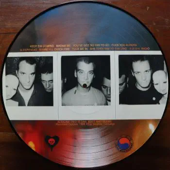 <u>PRESSING INFO</u><br><table class=inf_press><tbody><tr class=inf_info><td class=inf_title>Album:</td><td class=inf_info> Maybe I'll Catch Fire on 20th Anniversary Picture Disk  </td></tr>
    <td class=inf_title>Pressing:</td><td> Twelfth Pressing /2000  </td></tr>
    <td class=inf_title>Release Date:</td><td> Nov. 24th 2020  </td></tr>
    <td class=inf_title>Album Pressed:</td><td> 2020  </td></tr>
    <td class=inf_title>Label:</td><td> Asianman Records AM 055  </td></tr>
    <td class=inf_title>Insert:</td><td> none  </td></tr>
    <td class=inf_title>Barcode:</td><td> none  </td></tr>
    <td class=inf_title>Side A Matrix:</td><td> ANDRIANO LIKES THE CUBS 213030E1/A  </td></tr>
    <td class=inf_title>Side B Matrix:</td><td> SKIBA LIKES VEGAN CHICKEN WINGS 213030E2/A  </td></tr>
    <td class=inf_title>&nbsp;</td><td> <a href=https://www.discogs.com/release/16297375 target=_blank rel=noopener noreferrer>View This Release on Discogs</a>  </tr></tbody></table>
<br><u>PRICING</u><span class='less' style='padding-left: 8px; color: var(--font-colour_grey);'>(prices shown in USD)</span><br><table class='inf_press'><tbody><tr class='inf_info'>
            <td class='inf_title'>Last Sold:</td>
            <td>$35.00 (Jul 3, 2026)</td>
            </tr><tr class='inf_info'>
            <td class='inf_title'>History:</td>
            <td>
                <span class='price-low' title='Sold on Jul 27, 2025'>Low: <span class='price-value'>$17.99</span></span>
                <span class='price-separator'>|</span>
                <span class='price-avg'>Avg: <span class='price-value'>$32.65</span></span>
                <span class='price-separator'>|</span>
                <span class='price-high' title='€45.00 · Sold on Jun 16, 2022'>High: <span class='price-value'>$51.25</span></span>
            </td>
            </tr></tbody></table><br>    <br><br><u>TRACKLIST</u><br><table class='inf_tracks'><tbody><tr>
            <td class='inf_num'>A1</td>
            <td class='inf_trk'>Keep ’Em Coming</td>
            <td class='inf_len'>4:10</td>
            <td><a href='#' class='lyric-link' data-album-code='micf' data-song-title='Keep ’Em Coming'>Lyrics</a></td></tr><tr>
            <td class='inf_num'>A2</td>
            <td class='inf_trk'>Madam Me</td>
            <td class='inf_len'>2:59</td>
            <td><a href='#' class='lyric-link' data-album-code='micf' data-song-title='Madam Me'>Lyrics</a></td></tr><tr>
            <td class='inf_num'>A3</td>
            <td class='inf_trk'>You’ve Got So Far To Go</td>
            <td class='inf_len'>3:14</td>
            <td><a href='#' class='lyric-link' data-album-code='micf' data-song-title='You’ve Got So Far To Go'>Lyrics</a></td></tr><tr>
            <td class='inf_num'>A4</td>
            <td class='inf_trk'>Fuck You Aurora</td>
            <td class='inf_len'>4:49</td>
            <td><a href='#' class='lyric-link' data-album-code='micf' data-song-title='Fuck You Aurora'>Lyrics</a></td></tr><tr>
            <td class='inf_num'>A5</td>
            <td class='inf_trk'>Sleepyhead</td>
            <td class='inf_len'>3:56</td>
            <td><a href='#' class='lyric-link' data-album-code='micf' data-song-title='Sleepyhead'>Lyrics</a></td></tr><tr>
            <td class='inf_num'>B1</td>
            <td class='inf_trk'>Maybe I’ll Catch Fire</td>
            <td class='inf_len'>3:07</td>
            <td><a href='#' class='lyric-link' data-album-code='micf' data-song-title='Maybe I’ll Catch Fire'>Lyrics</a></td></tr><tr>
            <td class='inf_num'>B2</td>
            <td class='inf_trk'>Tuck Me In</td>
            <td class='inf_len'>2:39</td>
            <td><a href='#' class='lyric-link' data-album-code='micf' data-song-title='Tuck Me In'>Lyrics</a></td></tr><tr>
            <td class='inf_num'>B3</td>
            <td class='inf_trk'>She Took Him To The Lake</td>
            <td class='inf_len'>2:40</td>
            <td><a href='#' class='lyric-link' data-album-code='micf' data-song-title='She Took Him To The Lake'>Lyrics</a></td></tr><tr>
            <td class='inf_num'>B4</td>
            <td class='inf_trk'>5-3-10-4</td>
            <td class='inf_len'>2:56</td>
            <td><a href='#' class='lyric-link' data-album-code='micf' data-song-title='5-3-10-4'>Lyrics</a></td></tr><tr>
            <td class='inf_num'>B5</td>
            <td class='inf_trk'>Radio</td>
            <td class='inf_len'>4:41</td>
            <td><a href='#' class='lyric-link' data-album-code='micf' data-song-title='Radio'>Lyrics</a></td></tr></tbody></table><br><br>
    <u>NOTES</u><br> The 1st 200 copies came with a Heart/Skull logo slipmat. Comes in plain plastic sleeve with Pirates Press Made in CZ sticker.
 - B