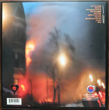 <u>PRESSING INFO</u><br><table class=inf_press><tbody><tr class=inf_info><td class=inf_title>Album:</td><td class=inf_info> Maybe I'll Catch Fire on Random Colour 'Pink Marble'  </td></tr>
    <td class=inf_title>Pressing:</td><td> Fifteenth Pressing /500  </td></tr>
    <td class=inf_title>Release Date:</td><td> Apr. 2022  </td></tr>
    <td class=inf_title>Album Pressed:</td><td> 2022  </td></tr>
    <td class=inf_title>Label:</td><td> Asianman Records AM 055  </td></tr>
    <td class=inf_title>Insert:</td><td> Double Sided Glossy  </td></tr>
    <td class=inf_title>Barcode:</td><td> 6 12851-0055-1 8  </td></tr>
    <td class=inf_title>Side A Matrix:</td><td> 1089-AM055- 1 A 5 S-65692  </td></tr>
    <td class=inf_title>Side B Matrix:</td><td> 7689-AM055-1(B) S-68693  </td></tr>
    <td class=inf_title>&nbsp;</td><td> <a href=https://www.discogs.com/release/22754468 target=_blank rel=noopener noreferrer>View This Release on Discogs</a>  </tr></tbody></table>
<br><u>PRICING</u><span class='less' style='padding-left: 8px; color: var(--font-colour_grey);'>(prices shown in USD)</span><br><table class='inf_press'><tbody><tr class='inf_info'>
            <td class='inf_title'>Last Sold:</td>
            <td><span title='Sold for £22.00'>$29.30</span> (Jan 28, 2024)</td>
            </tr><tr class='inf_info'>
            <td class='inf_title'>History:</td>
            <td>
                <span class='price-low' title='Sold on Jun 19, 2023'>Low: <span class='price-value'>$12.00</span></span>
                <span class='price-separator'>|</span>
                <span class='price-avg'>Avg: <span class='price-value'>$22.13</span></span>
                <span class='price-separator'>|</span>
                <span class='price-high' title='€33.00 · Sold on Apr 8, 2023'>High: <span class='price-value'>$37.58</span></span>
            </td>
            </tr></tbody></table><br>    <br><br><u>TRACKLIST</u><br><table class='inf_tracks'><tbody><tr>
            <td class='inf_num'>A1</td>
            <td class='inf_trk'>Keep ’Em Coming</td>
            <td class='inf_len'>4:10</td>
            <td><a href='#' class='lyric-link' data-album-code='micf' data-song-title='Keep ’Em Coming'>Lyrics</a></td></tr><tr>
            <td class='inf_num'>A2</td>
            <td class='inf_trk'>Madam Me</td>
            <td class='inf_len'>2:59</td>
            <td><a href='#' class='lyric-link' data-album-code='micf' data-song-title='Madam Me'>Lyrics</a></td></tr><tr>
            <td class='inf_num'>A3</td>
            <td class='inf_trk'>You’ve Got So Far To Go</td>
            <td class='inf_len'>3:14</td>
            <td><a href='#' class='lyric-link' data-album-code='micf' data-song-title='You’ve Got So Far To Go'>Lyrics</a></td></tr><tr>
            <td class='inf_num'>A4</td>
            <td class='inf_trk'>Fuck You Aurora</td>
            <td class='inf_len'>4:49</td>
            <td><a href='#' class='lyric-link' data-album-code='micf' data-song-title='Fuck You Aurora'>Lyrics</a></td></tr><tr>
            <td class='inf_num'>A5</td>
            <td class='inf_trk'>Sleepyhead</td>
            <td class='inf_len'>3:56</td>
            <td><a href='#' class='lyric-link' data-album-code='micf' data-song-title='Sleepyhead'>Lyrics</a></td></tr><tr>
            <td class='inf_num'>B1</td>
            <td class='inf_trk'>Maybe I’ll Catch Fire</td>
            <td class='inf_len'>3:07</td>
            <td><a href='#' class='lyric-link' data-album-code='micf' data-song-title='Maybe I’ll Catch Fire'>Lyrics</a></td></tr><tr>
            <td class='inf_num'>B2</td>
            <td class='inf_trk'>Tuck Me In</td>
            <td class='inf_len'>2:39</td>
            <td><a href='#' class='lyric-link' data-album-code='micf' data-song-title='Tuck Me In'>Lyrics</a></td></tr><tr>
            <td class='inf_num'>B3</td>
            <td class='inf_trk'>She Took Him To The Lake</td>
            <td class='inf_len'>2:40</td>
            <td><a href='#' class='lyric-link' data-album-code='micf' data-song-title='She Took Him To The Lake'>Lyrics</a></td></tr><tr>
            <td class='inf_num'>B4</td>
            <td class='inf_trk'>5-3-10-4</td>
            <td class='inf_len'>2:56</td>
            <td><a href='#' class='lyric-link' data-album-code='micf' data-song-title='5-3-10-4'>Lyrics</a></td></tr><tr>
            <td class='inf_num'>B5</td>
            <td class='inf_trk'>Radio</td>
            <td class='inf_len'>4:41</td>
            <td><a href='#' class='lyric-link' data-album-code='micf' data-song-title='Radio'>Lyrics</a></td></tr></tbody></table><br><br>
    <u>NOTES</u><br> This pressing was unannounced by Asian Man Records, but was distributed as Retail Only. The sleeve is identical to the previous pressing, however inserts are now Double Sided Glossy again. The vinyl center labels match heads are noticably lighter than any previous version.
 - Back