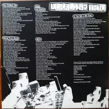<u>PRESSING INFO</u><br><table class=inf_press><tbody><tr class=inf_info><td class=inf_title>Album:</td><td class=inf_info> Alkaline Trio / One Man Army Split (BYO Records Split Series Vol V.) on Clear Red  </td></tr>
    <td class=inf_title>Pressing:</td><td> First Pressing /500  </td></tr>
    <td class=inf_title>Release Date:</td><td> 2004  </td></tr>
    <td class=inf_title>Album Pressed:</td><td> 2004  </td></tr>
    <td class=inf_title>Label:</td><td> BYO Records BYO 096  </td></tr>
    <td class=inf_title>Insert:</td><td> Double Sided Glossy  </td></tr>
    <td class=inf_title>Barcode:</td><td> 0 2028-20096-1 4  </td></tr>
    <td class=inf_title>Side A Matrix:</td><td> BYO-096-A SR/2 @ SRM  </td></tr>
    <td class=inf_title>Side B Matrix:</td><td> BYO-096-B SR/e @ SRM  </td></tr>
    <td class=inf_title>&nbsp;</td><td> <a href=https://www.discogs.com/release/1303090 target=_blank rel=noopener noreferrer>View This Release on Discogs</a>  </tr></tbody></table>
<br><u>PRICING</u><span class='less' style='padding-left: 8px; color: var(--font-colour_grey);'>(prices shown in USD)</span><br><table class='inf_press'><tbody><tr class='inf_info'>
            <td class='inf_title'>Last Sold:</td>
            <td>$150.00 (Jan 31, 2026)</td>
            </tr><tr class='inf_info'>
            <td class='inf_title'>History:</td>
            <td>
                <span class='price-low' title='Sold on Mar 27, 2015'>Low: <span class='price-value'>$43.99</span></span>
                <span class='price-separator'>|</span>
                <span class='price-avg'>Avg: <span class='price-value'>$94.67</span></span>
                <span class='price-separator'>|</span>
                <span class='price-high' title='Sold on Jan 31, 2026'>High: <span class='price-value'>$150.00</span></span>
            </td>
            </tr></tbody></table><br>    <br><br><u>TRACKLIST</u><br><table class='inf_tracks'><tbody><tr>
            <td class='inf_num'>A1</td>
            <td class='inf_trk'>Alkaline Trio - Fine Without You</td>
            <td class='inf_len'>?:??</td>
            <td><a href='#' class='lyric-link' data-album-code='splits' data-song-title='Alkaline Trio - Fine Without You'>Lyrics</a></td></tr><tr>
            <td class='inf_num'>A2</td>
            <td class='inf_trk'>Alkaline Trio - Hating Every Minute</td>
            <td class='inf_len'>?:??</td>
            <td><a href='#' class='lyric-link' data-album-code='splits' data-song-title='Alkaline Trio - Hating Every Minute'>Lyrics</a></td></tr><tr>
            <td class='inf_num'>A3</td>
            <td class='inf_trk'>Alkaline Trio - Dead And Broken</td>
            <td class='inf_len'>?:??</td>
            <td><a href='#' class='lyric-link' data-album-code='splits' data-song-title='Alkaline Trio - Dead And Broken'>Lyrics</a></td></tr><tr>
            <td class='inf_num'>A4</td>
            <td class='inf_trk'>Alkaline Trio - Sadie</td>
            <td class='inf_len'>?:??</td>
            <td><a href='#' class='lyric-link' data-album-code='splits' data-song-title='Alkaline Trio - Sadie'>Lyrics</a></td></tr><tr>
            <td class='inf_num'>A5</td>
            <td class='inf_trk'>Alkaline Trio - If You Had A Bad Time</td>
            <td class='inf_len'>?:??</td>
            <td><a href='#' class='lyric-link' data-album-code='splits' data-song-title='Alkaline Trio - If You Had A Bad Time'>Lyrics</a></td></tr><tr>
            <td class='inf_num'>A6</td>
            <td class='inf_trk'>Alkaline Trio - Wait For The Blackout (The Damned Cover)</td>
            <td class='inf_len'>?:??</td>
            <td><a href='#' class='lyric-link' data-album-code='splits' data-song-title='Alkaline Trio - Wait For The Blackout (The Damned Cover)'>Lyrics</a></td></tr><tr>
            <td class='inf_num'>B1</td>
            <td class='inf_trk'>One Man Army - The T.V. Song</td>
            <td class='inf_len'>?:??</td>
            <td><a href='#' class='lyric-link' data-album-code='splits' data-song-title='One Man Army - The T.V. Song'>Lyrics</a></td></tr><tr>
            <td class='inf_num'>B2</td>
            <td class='inf_trk'>One Man Army - The Hemophiliac</td>
            <td class='inf_len'>?:??</td>
            <td><a href='#' class='lyric-link' data-album-code='splits' data-song-title='One Man Army - The Hemophiliac'>Lyrics</a></td></tr><tr>
            <td class='inf_num'>B3</td>
            <td class='inf_trk'>One Man Army - All The Way</td>
            <td class='inf_len'>?:??</td>
            <td><a href='#' class='lyric-link' data-album-code='splits' data-song-title='One Man Army - All The Way'>Lyrics</a></td></tr><tr>
            <td class='inf_num'>B4</td>
            <td class='inf_trk'>One Man Army - The Radio Airwaves Gave Me A Lobotomy</td>
            <td class='inf_len'>?:??</td>
            <td><a href='#' class='lyric-link' data-album-code='splits' data-song-title='One Man Army - The Radio Airwaves Gave Me A Lobotomy'>Lyrics</a></td></tr><tr>
            <td class='inf_num'>B5</td>
            <td class='inf_trk'>One Man Army - I.F.H.A. (One Love)</td>
            <td class='inf_len'>?:??</td>
            <td><a href='#' class='lyric-link' data-album-code='splits' data-song-title='One Man Army - I.F.H.A. (One Love)'>Lyrics</a></td></tr><tr>
            <td class='inf_num'>B6</td>
            <td class='inf_trk'>One Man Army - Let’s Call It An Evening</td>
            <td class='inf_len'>?:??</td>
            <td><a href='#' class='lyric-link' data-album-code='splits' data-song-title='One Man Army - Let’s Call It An Evening'>Lyrics</a></td></tr></tbody></table><br><br>
    <u>NOTES</u><br> Glossy cover
 - Insert
