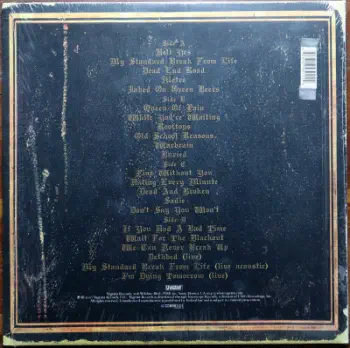 <u>PRESSING INFO</u><br><table class=inf_press><tbody><tr class=inf_info><td class=inf_title>Album:</td><td class=inf_info> Remains on Black with White | Black  </td></tr>
    <td class=inf_title>Pressing:</td><td> *Possible First Pressing /500  </td></tr>
    <td class=inf_title>Release Date:</td><td> Jan. 31st 2007  </td></tr>
    <td class=inf_title>Album Pressed:</td><td> 2007  </td></tr>
    <td class=inf_title>Label:</td><td> Vagrant Records/Cobraside CSDLP1111  </td></tr>
    <td class=inf_title>Insert:</td><td> Double Sided Matte  </td></tr>
    <td class=inf_title>Barcode:</td><td> 8 29707-95111 4  </td></tr>
    <td class=inf_title>Side A Matrix:</td><td> CSDLP-1111-A  </td></tr>
    <td class=inf_title>Side B Matrix:</td><td> CSDLP-1111-B  </td></tr>
    <td class=inf_title>Side C Matrix:</td><td> CSDLP-1111-C  </td></tr>
    <td class=inf_title>Side D Matrix:</td><td> CSDLP-1111-D  </td></tr>
    <td class=inf_title>&nbsp;</td><td> <a href=https://www.discogs.com/release/1584635 target=_blank rel=noopener noreferrer>View This Release on Discogs</a>  </tr></tbody></table>
<br><u>PRICING</u><span class='less' style='padding-left: 8px; color: var(--font-colour_grey);'>(prices shown in USD)</span><br><table class='inf_press'><tbody><tr class='inf_info'>
            <td class='inf_title'>Last Sold:</td>
            <td><span title='Sold for €88.00'>$100.22</span> (Apr 16, 2026)</td>
            </tr><tr class='inf_info'>
            <td class='inf_title'>History:</td>
            <td>
                <span class='price-low' title='A$60.00 · Sold on Aug 5, 2019'>Low: <span class='price-value'>$42.00</span></span>
                <span class='price-separator'>|</span>
                <span class='price-avg'>Avg: <span class='price-value'>$99.54</span></span>
                <span class='price-separator'>|</span>
                <span class='price-high' title='€150.00 · Sold on Jan 15, 2019'>High: <span class='price-value'>$170.84</span></span>
            </td>
            </tr></tbody></table><br>    <br><br><u>TRACKLIST</u><br><table class='inf_tracks'><tbody><tr>
            <td class='inf_num'>A1</td>
            <td class='inf_trk'>Hell Yes</td>
            <td class='inf_len'>3:49</td>
            <td><a href='#' class='lyric-link' data-album-code='remains' data-song-title='Hell Yes'>Lyrics</a></td></tr><tr>
            <td class='inf_num'>A2</td>
            <td class='inf_trk'>My Standard Break From Life</td>
            <td class='inf_len'>2:34</td>
            <td><a href='#' class='lyric-link' data-album-code='remains' data-song-title='My Standard Break From Life'>Lyrics</a></td></tr><tr>
            <td class='inf_num'>A3</td>
            <td class='inf_trk'>Dead End Road</td>
            <td class='inf_len'>3:08</td>
            <td><a href='#' class='lyric-link' data-album-code='remains' data-song-title='Dead End Road'>Lyrics</a></td></tr><tr>
            <td class='inf_num'>A4</td>
            <td class='inf_trk'>Metro</td>
            <td class='inf_len'>3:41</td>
            <td><a href='#' class='lyric-link' data-album-code='remains' data-song-title='Metro'>Lyrics</a></td></tr><tr>
            <td class='inf_num'>A5</td>
            <td class='inf_trk'>Jaked On Green Beers</td>
            <td class='inf_len'>3:27</td>
            <td><a href='#' class='lyric-link' data-album-code='remains' data-song-title='Jaked On Green Beers'>Lyrics</a></td></tr><tr>
            <td class='inf_num'>B1</td>
            <td class='inf_trk'>Queen Of Pain</td>
            <td class='inf_len'>3:56</td>
            <td><a href='#' class='lyric-link' data-album-code='remains' data-song-title='Queen Of Pain'>Lyrics</a></td></tr><tr>
            <td class='inf_num'>B2</td>
            <td class='inf_trk'>While You’re Waiting</td>
            <td class='inf_len'>4:06</td>
            <td><a href='#' class='lyric-link' data-album-code='remains' data-song-title='While You’re Waiting'>Lyrics</a></td></tr><tr>
            <td class='inf_num'>B3</td>
            <td class='inf_trk'>Rooftops</td>
            <td class='inf_len'>2:15</td>
            <td><a href='#' class='lyric-link' data-album-code='remains' data-song-title='Rooftops'>Lyrics</a></td></tr><tr>
            <td class='inf_num'>B4</td>
            <td class='inf_trk'>Old School Reasons</td>
            <td class='inf_len'>2:51</td>
            <td><a href='#' class='lyric-link' data-album-code='remains' data-song-title='Old School Reasons'>Lyrics</a></td></tr><tr>
            <td class='inf_num'>B5</td>
            <td class='inf_trk'>Warbrain</td>
            <td class='inf_len'>2:28</td>
            <td><a href='#' class='lyric-link' data-album-code='remains' data-song-title='Warbrain'>Lyrics</a></td></tr><tr>
            <td class='inf_num'>B6</td>
            <td class='inf_trk'>Buried</td>
            <td class='inf_len'>3:16</td>
            <td><a href='#' class='lyric-link' data-album-code='remains' data-song-title='Buried'>Lyrics</a></td></tr><tr>
            <td class='inf_num'>C1</td>
            <td class='inf_trk'>Fine Without You</td>
            <td class='inf_len'>3:15</td>
            <td><a href='#' class='lyric-link' data-album-code='remains' data-song-title='Fine Without You'>Lyrics</a></td></tr><tr>
            <td class='inf_num'>C2</td>
            <td class='inf_trk'>Hating Every Minute</td>
            <td class='inf_len'>3:03</td>
            <td><a href='#' class='lyric-link' data-album-code='remains' data-song-title='Hating Every Minute'>Lyrics</a></td></tr><tr>
            <td class='inf_num'>C3</td>
            <td class='inf_trk'>Dead And Broken</td>
            <td class='inf_len'>2:09</td>
            <td><a href='#' class='lyric-link' data-album-code='remains' data-song-title='Dead And Broken'>Lyrics</a></td></tr><tr>
            <td class='inf_num'>C4</td>
            <td class='inf_trk'>Sadie</td>
            <td class='inf_len'>4:38</td>
            <td><a href='#' class='lyric-link' data-album-code='remains' data-song-title='Sadie'>Lyrics</a></td></tr><tr>
            <td class='inf_num'>C5</td>
            <td class='inf_trk'>Don’t Say You Won’t</td>
            <td class='inf_len'>2:20</td>
            <td><a href='#' class='lyric-link' data-album-code='remains' data-song-title='Don’t Say You Won’t'>Lyrics</a></td></tr><tr>
            <td class='inf_num'>D1</td>
            <td class='inf_trk'>If You Had A Bad Time</td>
            <td class='inf_len'>3:38</td>
            <td><a href='#' class='lyric-link' data-album-code='remains' data-song-title='If You Had A Bad Time'>Lyrics</a></td></tr><tr>
            <td class='inf_num'>D2</td>
            <td class='inf_trk'>Wait For The Blackout</td>
            <td class='inf_len'>3:28</td>
            <td><a href='#' class='lyric-link' data-album-code='remains' data-song-title='Wait For The Blackout'>Lyrics</a></td></tr><tr>
            <td class='inf_num'>D3</td>
            <td class='inf_trk'>We Can Never Break Up</td>
            <td class='inf_len'>3:10</td>
            <td><a href='#' class='lyric-link' data-album-code='remains' data-song-title='We Can Never Break Up'>Lyrics</a></td></tr><tr>
            <td class='inf_num'>D4</td>
            <td class='inf_trk'>Dethbed (Live)</td>
            <td class='inf_len'>3:12</td>
            <td><a href='#' class='lyric-link' data-album-code='remains' data-song-title='Dethbed (Live)'>Lyrics</a></td></tr><tr>
            <td class='inf_num'>D5</td>
            <td class='inf_trk'>My Standard Break From Life (Live Acoustic)</td>
            <td class='inf_len'>3:42</td>
            <td><a href='#' class='lyric-link' data-album-code='remains' data-song-title='My Standard Break From Life (Live Acoustic)'>Lyrics</a></td></tr><tr>
            <td class='inf_num'>D6</td>
            <td class='inf_trk'>I’m Dying Tomorrow (Live)</td>
            <td class='inf_len'>2:31</td>
            <td><a href='#' class='lyric-link' data-album-code='remains' data-song-title='I’m Dying Tomorrow (Live)'>Lyrics</a></td></tr></tbody></table><br><br>
    <u>NOTES</u><br> This variant is the same as the 1st pressing Black | Black, but with a white inclusion.
 - Back