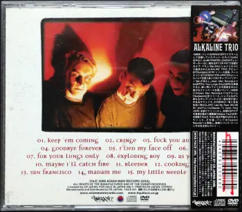<u>PRESSING INFO</u><br><table class=inf_press><tbody><tr class=inf_info><td class=inf_title>Album:</td><td class=inf_info> Original Sin (Goddamnit) (Japanese Edition) </td></tr>
    <td class=inf_title>Pressing:</td><td> CD/DVD </td></tr>
    <td class=inf_title>Release Date:</td><td> 2008  </td></tr>
    <td class=inf_title>Label:</td><td> Inya Face Records  </td></tr>
    <td class=inf_title>Catalog Number:</td><td> FACE-051 </td></tr>
    <td class=inf_title>Barcode:</td><td> 4 546793-00088 0  </td></tr>
    <td class=inf_title>&nbsp;</td><td> <a href=https://www.discogs.com/release/10545962 target=_blank rel=noopener noreferrer>View This Release on Discogs</a> </tr></tbody></table>
    <br><br><u>TRACKLIST</u><br><table class='inf_tracks'><tbody><tr>
            <td class='inf_num'>1</td>
            <td class='inf_trk'>Keep ’Em Coming</td>
            <td class='inf_len'>4:10</td>
            <td><a href='#' class='lyric-link' data-album-code='gd' data-song-title='Keep ’Em Coming'>Lyrics</a></td></tr><tr>
            <td class='inf_num'>2</td>
            <td class='inf_trk'>Cringe</td>
            <td class='inf_len'>2:24</td>
            <td><a href='#' class='lyric-link' data-album-code='gd' data-song-title='Cringe'>Lyrics</a></td></tr><tr>
            <td class='inf_num'>3</td>
            <td class='inf_trk'>Fuck You Aurora</td>
            <td class='inf_len'>4:49</td>
            <td><a href='#' class='lyric-link' data-album-code='gd' data-song-title='Fuck You Aurora'>Lyrics</a></td></tr><tr>
            <td class='inf_num'>4</td>
            <td class='inf_trk'>Goodbye Forever</td>
            <td class='inf_len'>2:50</td>
            <td><a href='#' class='lyric-link' data-album-code='gd' data-song-title='Goodbye Forever'>Lyrics</a></td></tr><tr>
            <td class='inf_num'>5</td>
            <td class='inf_trk'>I Lied My Face Off</td>
            <td class='inf_len'>4:09</td>
            <td><a href='#' class='lyric-link' data-album-code='gd' data-song-title='I Lied My Face Off'>Lyrics</a></td></tr><tr>
            <td class='inf_num'>6</td>
            <td class='inf_trk'>Cop</td>
            <td class='inf_len'>2:19</td>
            <td><a href='#' class='lyric-link' data-album-code='gd' data-song-title='Cop'>Lyrics</a></td></tr><tr>
            <td class='inf_num'>7</td>
            <td class='inf_trk'>For Your Lungs Only</td>
            <td class='inf_len'>2:26</td>
            <td><a href='#' class='lyric-link' data-album-code='gd' data-song-title='For Your Lungs Only'>Lyrics</a></td></tr><tr>
            <td class='inf_num'>8</td>
            <td class='inf_trk'>Exploding Boy</td>
            <td class='inf_len'>2:57</td>
            <td><a href='#' class='lyric-link' data-album-code='gd' data-song-title='Exploding Boy'>Lyrics</a></td></tr><tr>
            <td class='inf_num'>9</td>
            <td class='inf_trk'>As You Were</td>
            <td class='inf_len'>2:11</td>
            <td><a href='#' class='lyric-link' data-album-code='gd' data-song-title='As You Were'>Lyrics</a></td></tr><tr>
            <td class='inf_num'>10</td>
            <td class='inf_trk'>Maybe I’ll Catch Fire</td>
            <td class='inf_len'>3:07</td>
            <td><a href='#' class='lyric-link' data-album-code='gd' data-song-title='Maybe I’ll Catch Fire'>Lyrics</a></td></tr><tr>
            <td class='inf_num'>11</td>
            <td class='inf_trk'>Bleeder</td>
            <td class='inf_len'>4:32</td>
            <td><a href='#' class='lyric-link' data-album-code='gd' data-song-title='Bleeder'>Lyrics</a></td></tr><tr>
            <td class='inf_num'>12</td>
            <td class='inf_trk'>Cooking Wine</td>
            <td class='inf_len'>2:18</td>
            <td><a href='#' class='lyric-link' data-album-code='gd' data-song-title='Cooking Wine'>Lyrics</a></td></tr><tr>
            <td class='inf_num'>13</td>
            <td class='inf_trk'>San Francisco</td>
            <td class='inf_len'>3:53</td>
            <td><a href='#' class='lyric-link' data-album-code='gd' data-song-title='San Francisco'>Lyrics</a></td></tr><tr>
            <td class='inf_num'>14</td>
            <td class='inf_trk'>Madam Me</td>
            <td class='inf_len'>2:59</td>
            <td><a href='#' class='lyric-link' data-album-code='gd' data-song-title='Madam Me'>Lyrics</a></td></tr><tr>
            <td class='inf_num'>15</td>
            <td class='inf_trk'>My Little Needle</td>
            <td class='inf_len'>3:01</td>
            <td><a href='#' class='lyric-link' data-album-code='gd' data-song-title='My Little Needle'>Lyrics</a></td></tr><tr>
            <td class='inf_num'>16</td>
            <td class='inf_trk'>Radio</td>
            <td class='inf_len'>4:41</td>
            <td><a href='#' class='lyric-link' data-album-code='gd' data-song-title='Radio'>Lyrics</a></td></tr></tbody></table><br><br>
    <u>NOTES</u><br> *done
 - Back