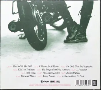 <u>PRESSING INFO</u><br><table class=inf_press><tbody><tr class=inf_info><td class=inf_title>Album:</td><td class=inf_info> My Shame Is True (European Edition) </td></tr>
    <td class=inf_title>Pressing:</td><td> CD </td></tr>
    <td class=inf_title>Release Date:</td><td> Apr. 2nd 2013  </td></tr>
    <td class=inf_title>Label:</td><td> Epitaph  </td></tr>
    <td class=inf_title>Catalog Number:</td><td> 7243-2 </td></tr>
    <td class=inf_title>Barcode:</td><td> 8 714092 724325  </td></tr>
    <td class=inf_title>&nbsp;</td><td> <a href=https://www.discogs.com/release/4831721 target=_blank rel=noopener noreferrer>View This Release on Discogs</a> </tr></tbody></table>
    <br><br><u>TRACKLIST</u><br><table class='inf_tracks'><tbody><tr>
            <td class='inf_num'>1</td>
            <td class='inf_trk'>She Lied To The FBI</td>
            <td class='inf_len'>2:49</td>
            <td><a href='#' class='lyric-link' data-album-code='msit' data-song-title='She Lied To The FBI'>Lyrics</a></td></tr><tr>
            <td class='inf_num'>2</td>
            <td class='inf_trk'>I Wanna Be A Warhol</td>
            <td class='inf_len'>3:07</td>
            <td><a href='#' class='lyric-link' data-album-code='msit' data-song-title='I Wanna Be A Warhol'>Lyrics</a></td></tr><tr>
            <td class='inf_num'>3</td>
            <td class='inf_trk'>I’m Only Here To Disappoint</td>
            <td class='inf_len'>2:46</td>
            <td><a href='#' class='lyric-link' data-album-code='msit' data-song-title='I’m Only Here To Disappoint'>Lyrics</a></td></tr><tr>
            <td class='inf_num'>4</td>
            <td class='inf_trk'>Kiss You To Death</td>
            <td class='inf_len'>3:21</td>
            <td><a href='#' class='lyric-link' data-album-code='msit' data-song-title='Kiss You To Death'>Lyrics</a></td></tr><tr>
            <td class='inf_num'>5</td>
            <td class='inf_trk'>The Temptation Of St. Anthony</td>
            <td class='inf_len'>3:35</td>
            <td><a href='#' class='lyric-link' data-album-code='msit' data-song-title='The Temptation Of St. Anthony'>Lyrics</a></td></tr><tr>
            <td class='inf_num'>6</td>
            <td class='inf_trk'>I, Pessimist</td>
            <td class='inf_len'>2:11</td>
            <td><a href='#' class='lyric-link' data-album-code='msit' data-song-title='I, Pessimist'>Lyrics</a></td></tr><tr>
            <td class='inf_num'>7</td>
            <td class='inf_trk'>Only Love</td>
            <td class='inf_len'>4:36</td>
            <td><a href='#' class='lyric-link' data-album-code='msit' data-song-title='Only Love'>Lyrics</a></td></tr><tr>
            <td class='inf_num'>8</td>
            <td class='inf_trk'>The Torture Doctor</td>
            <td class='inf_len'>3:38</td>
            <td><a href='#' class='lyric-link' data-album-code='msit' data-song-title='The Torture Doctor'>Lyrics</a></td></tr><tr>
            <td class='inf_num'>9</td>
            <td class='inf_trk'>Midnight Blue</td>
            <td class='inf_len'>2:45</td>
            <td><a href='#' class='lyric-link' data-album-code='msit' data-song-title='Midnight Blue'>Lyrics</a></td></tr><tr>
            <td class='inf_num'>10</td>
            <td class='inf_trk'>One Last Dance</td>
            <td class='inf_len'>3:29</td>
            <td><a href='#' class='lyric-link' data-album-code='msit' data-song-title='One Last Dance'>Lyrics</a></td></tr><tr>
            <td class='inf_num'>11</td>
            <td class='inf_trk'>Young Lovers</td>
            <td class='inf_len'>3:31</td>
            <td><a href='#' class='lyric-link' data-album-code='msit' data-song-title='Young Lovers'>Lyrics</a></td></tr><tr>
            <td class='inf_num'>12</td>
            <td class='inf_trk'>Until Death Do Us Part</td>
            <td class='inf_len'>4:11</td>
            <td><a href='#' class='lyric-link' data-album-code='msit' data-song-title='Until Death Do Us Part'>Lyrics</a></td></tr></tbody></table><br><br>
    <u>NOTES</u><br> 
 - Back